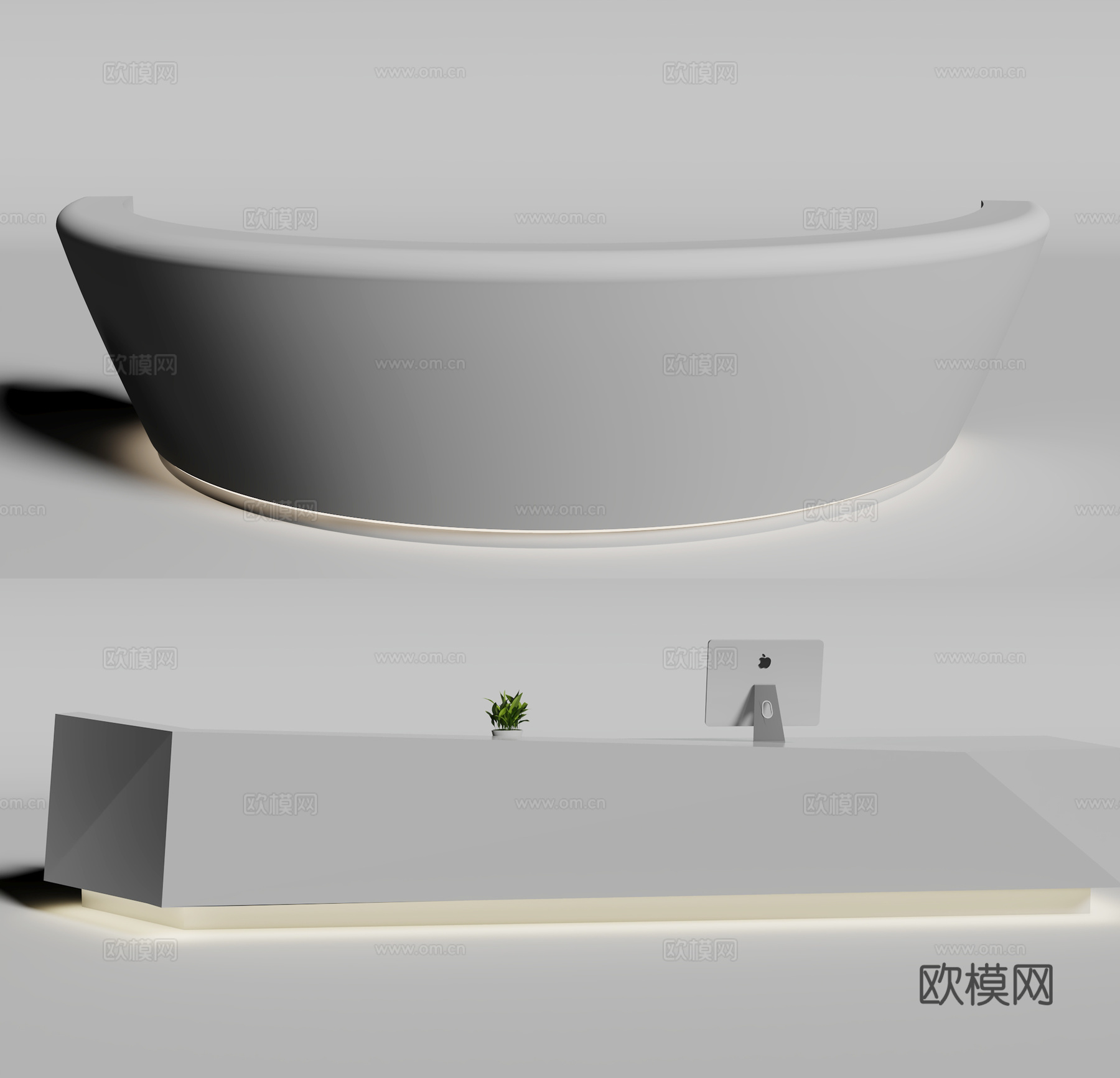 现代前台接待台3d模型