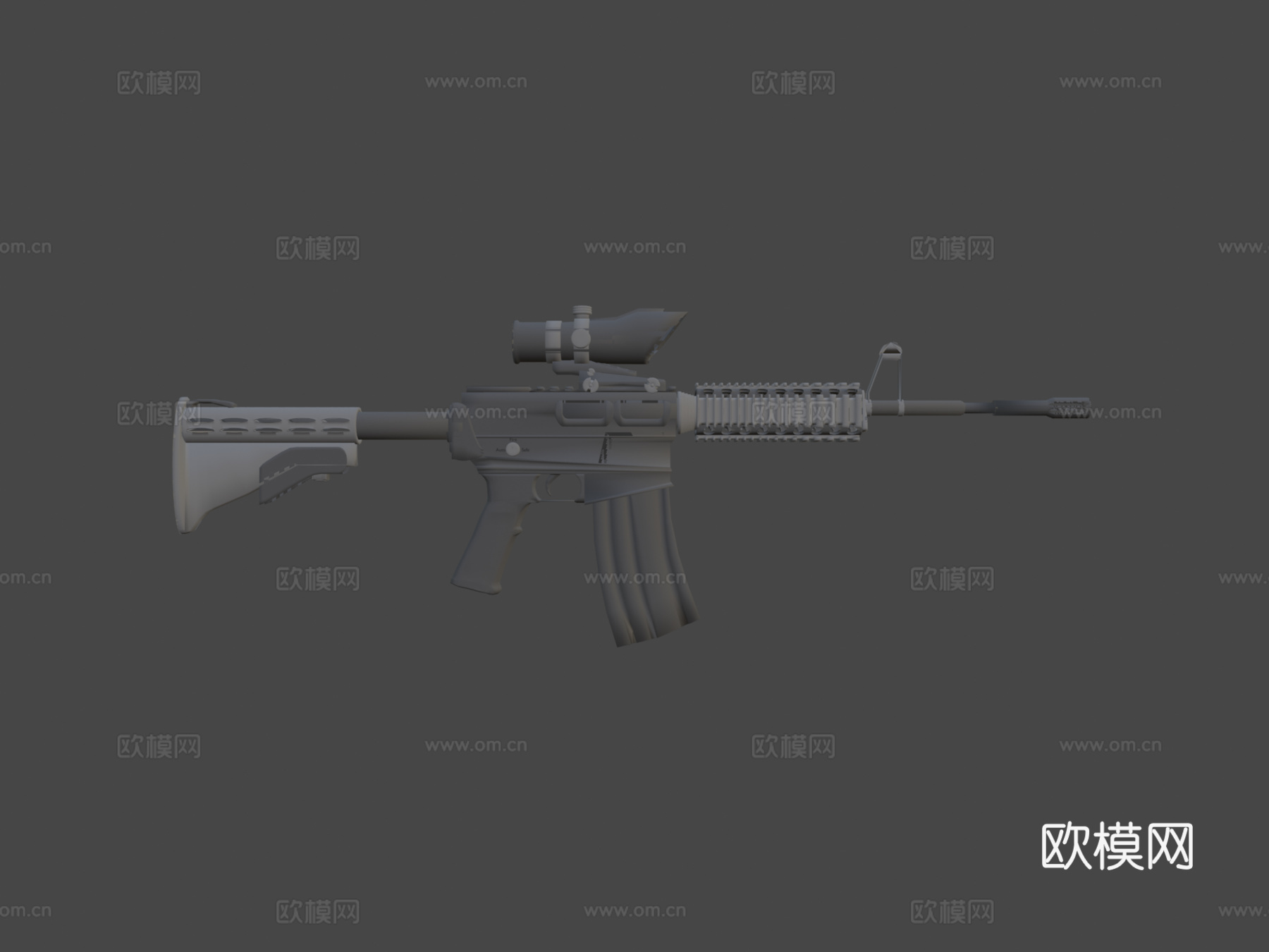 M4A1-ACOG(平滑版)3d模型