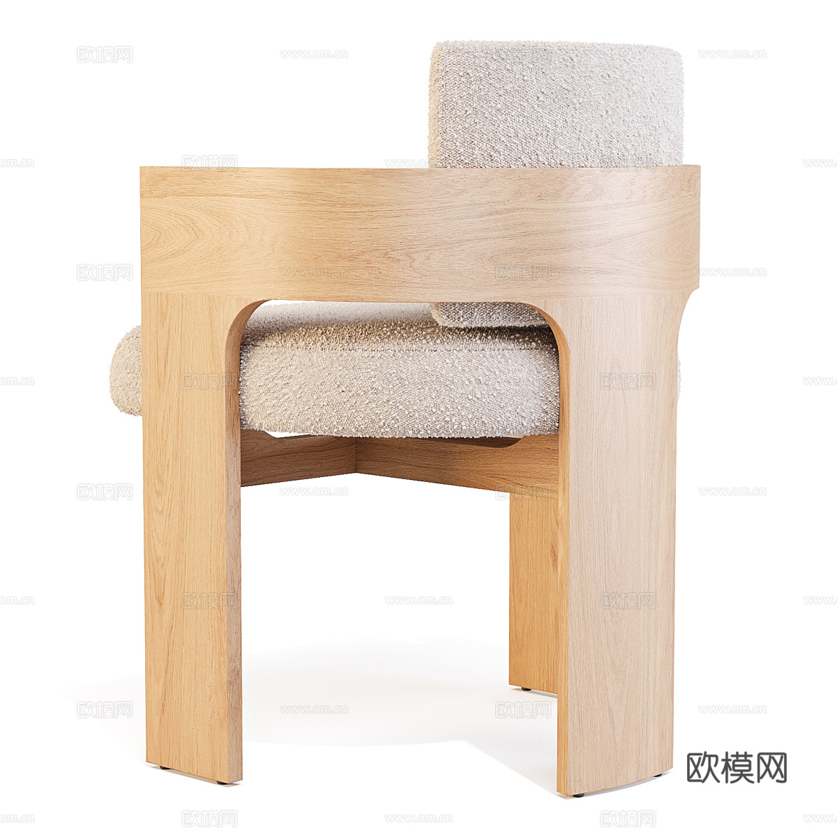 现代意式木质餐椅3d模型