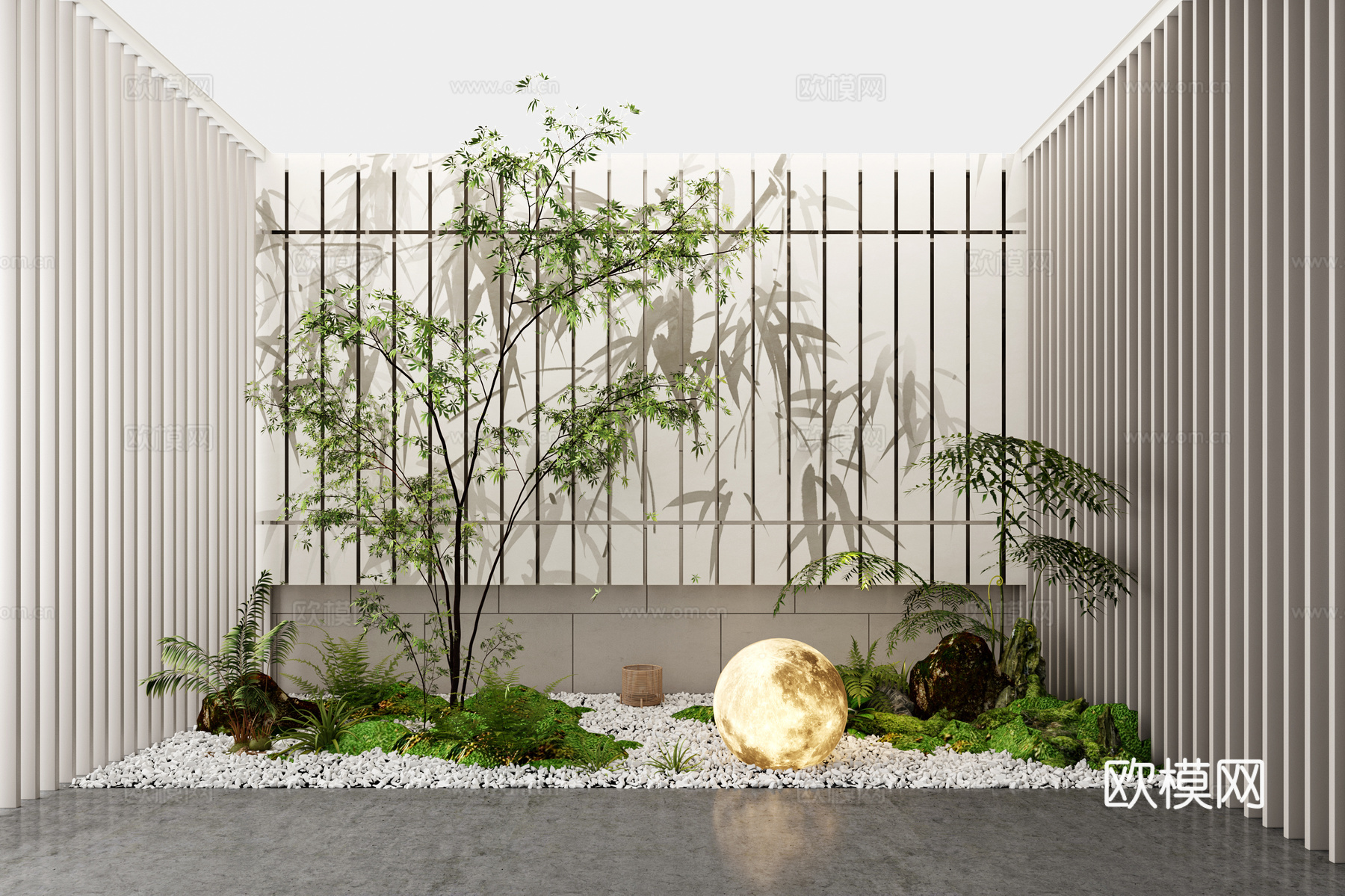 现代景观造景3d模型