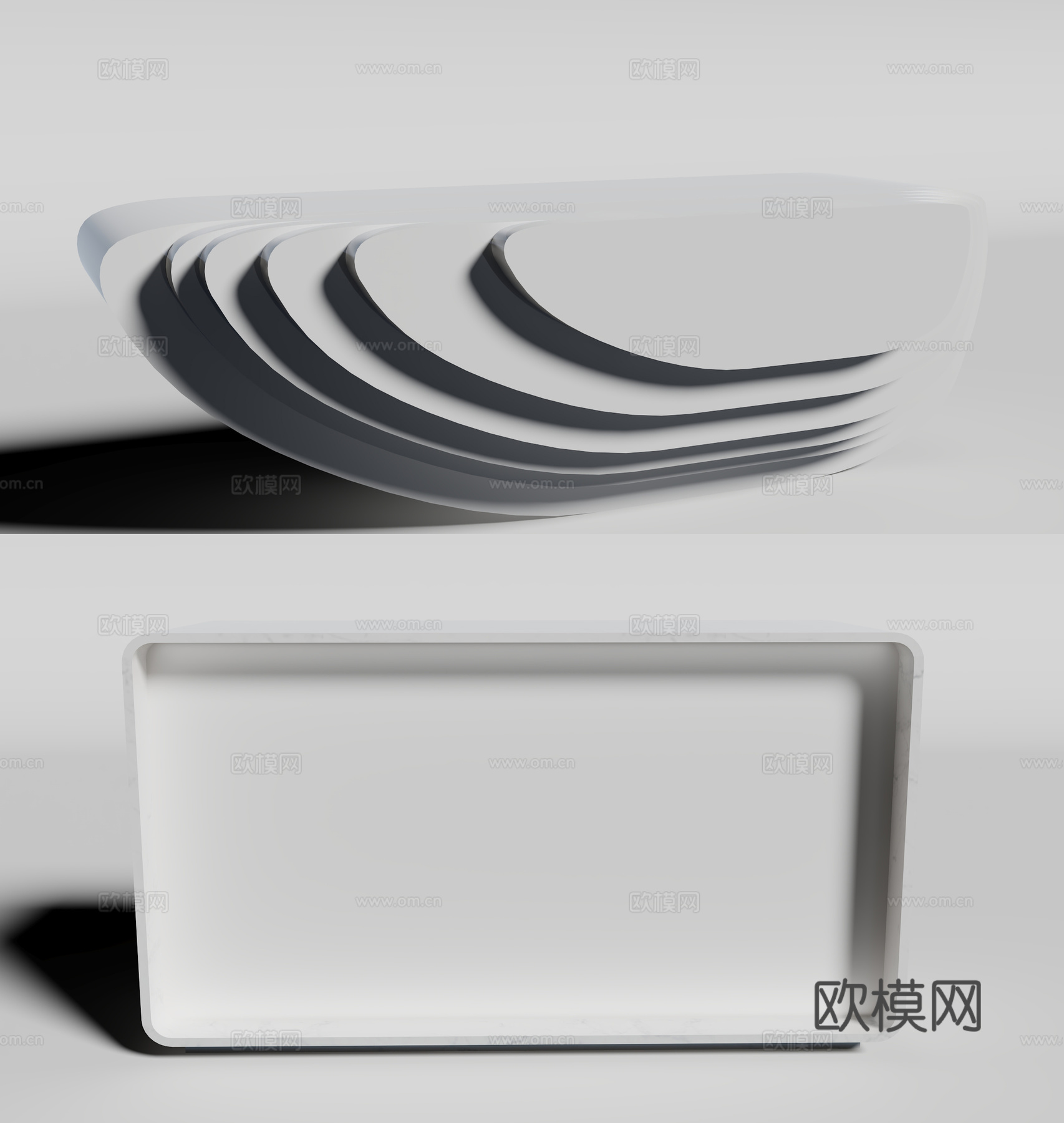 现代前台接待台3d模型