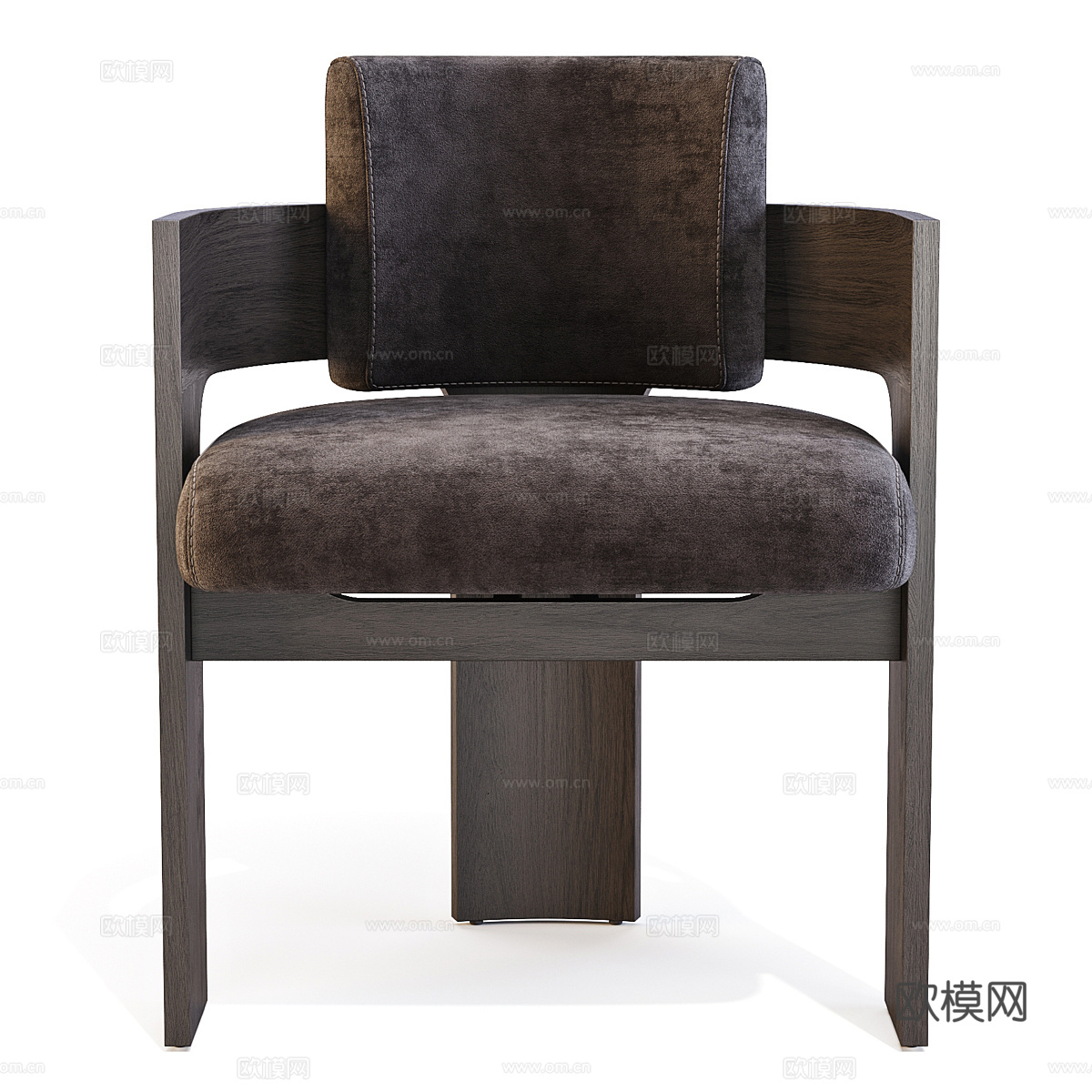 现代意式木质餐椅3d模型