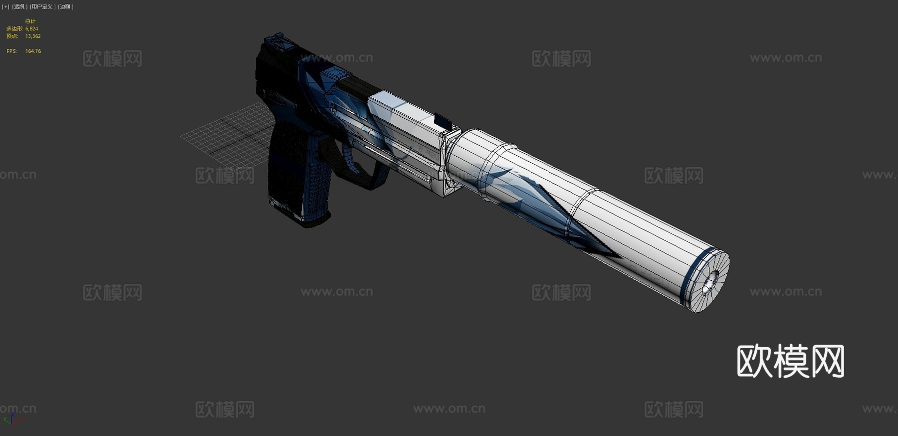 USP-S冰霜系列3d模型