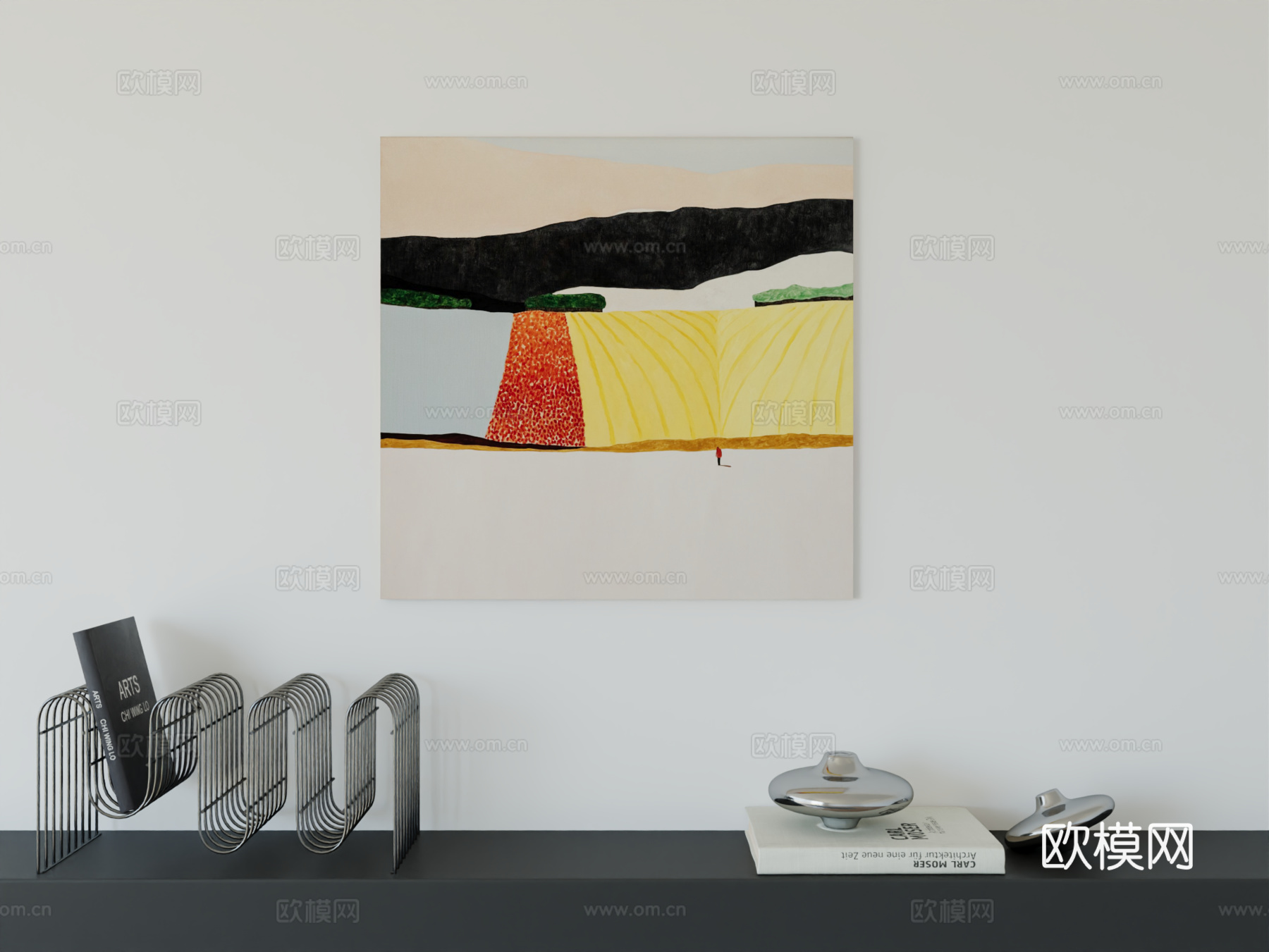 现代简约挂画包豪斯艺术挂画3d模型