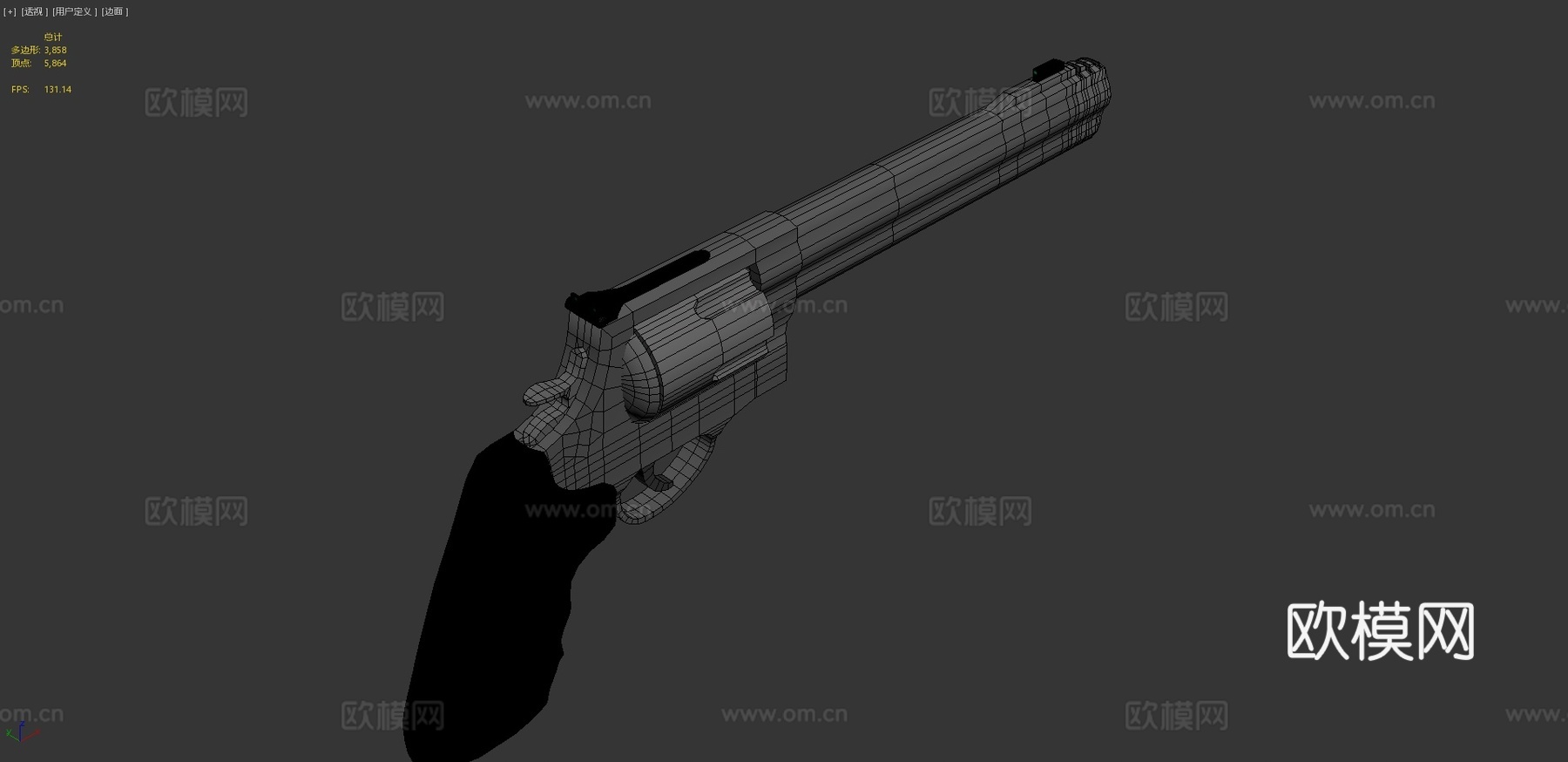 史密斯威森500马格南左轮3d模型