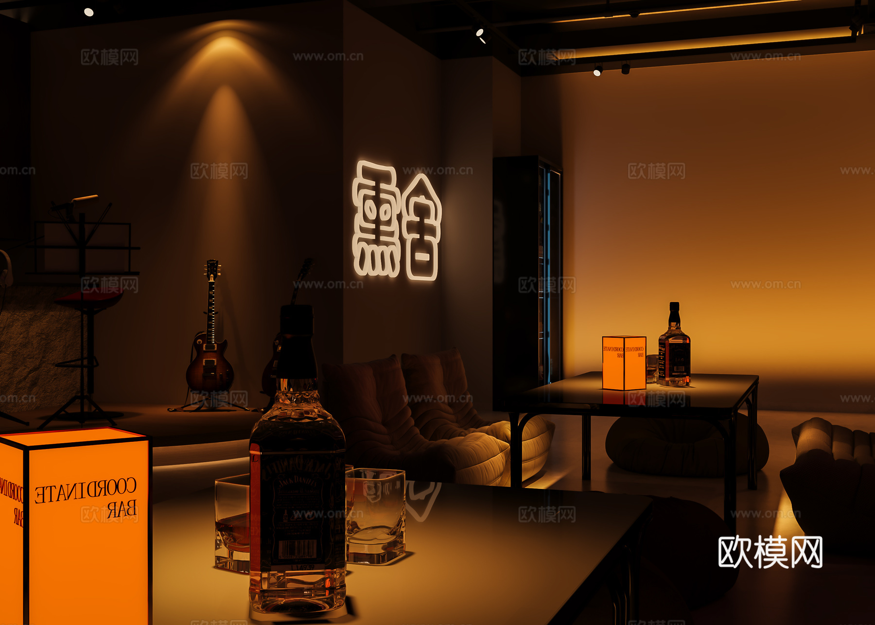 现代酒吧 清吧 音乐3d模型