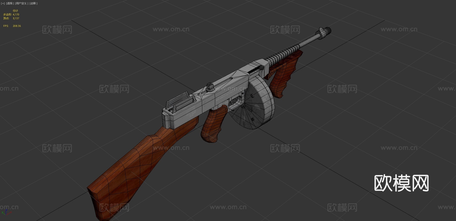 M1928A1汤姆逊(汤米枪)3d模型
