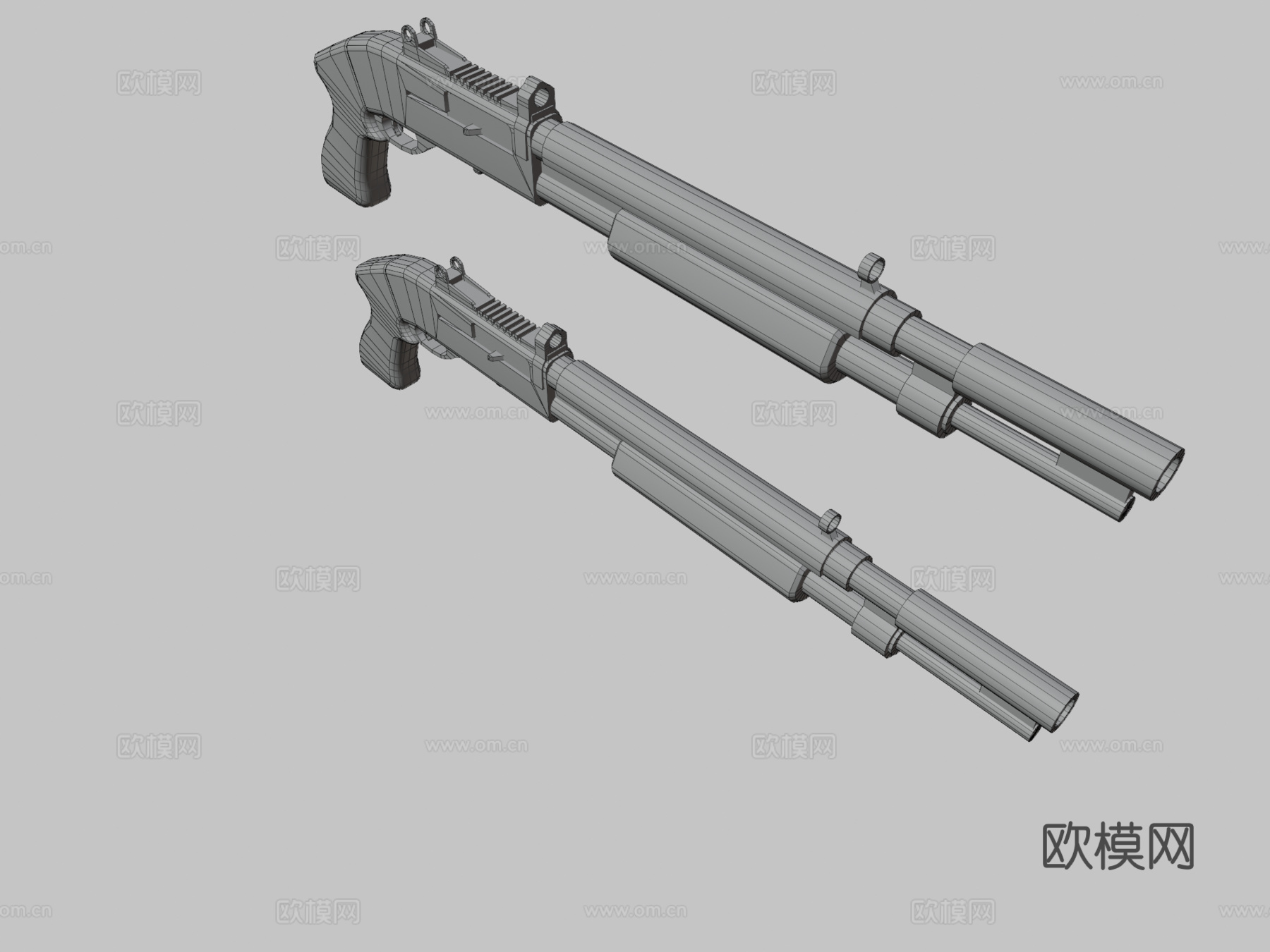 阿尔法箱-泵动式霰弹枪3d模型