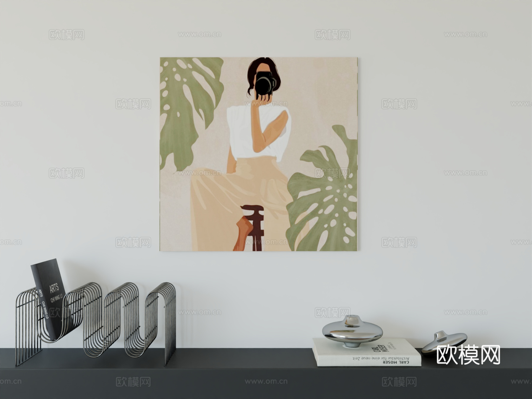 现代简约挂画包豪斯艺术挂画3d模型