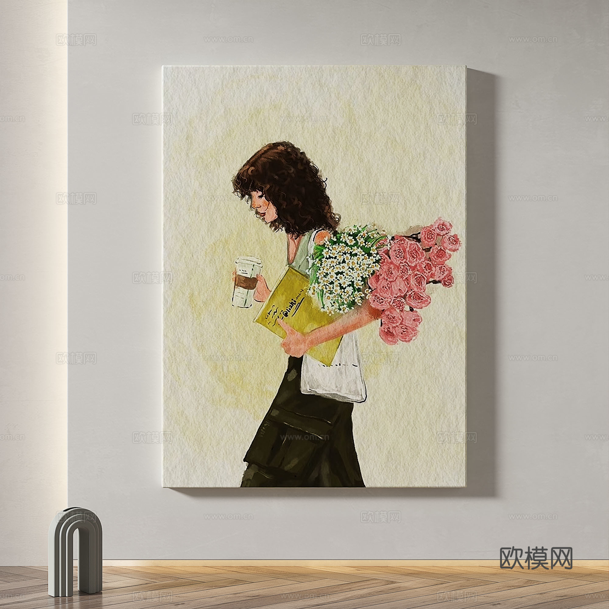 现代，复古，简约，抽象，北欧，轻奢，油画，装饰画3d模型