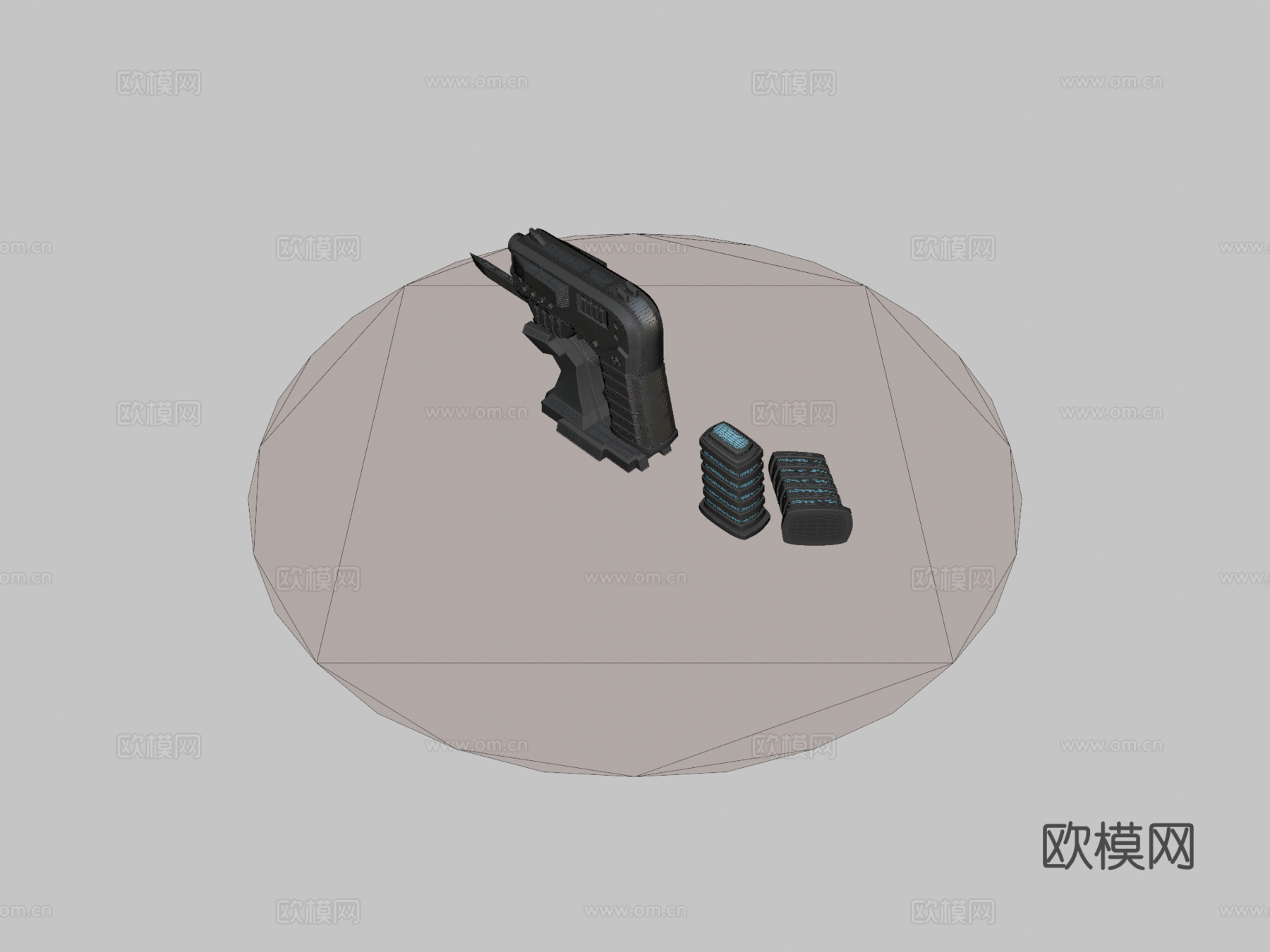 双管能量手枪3d模型