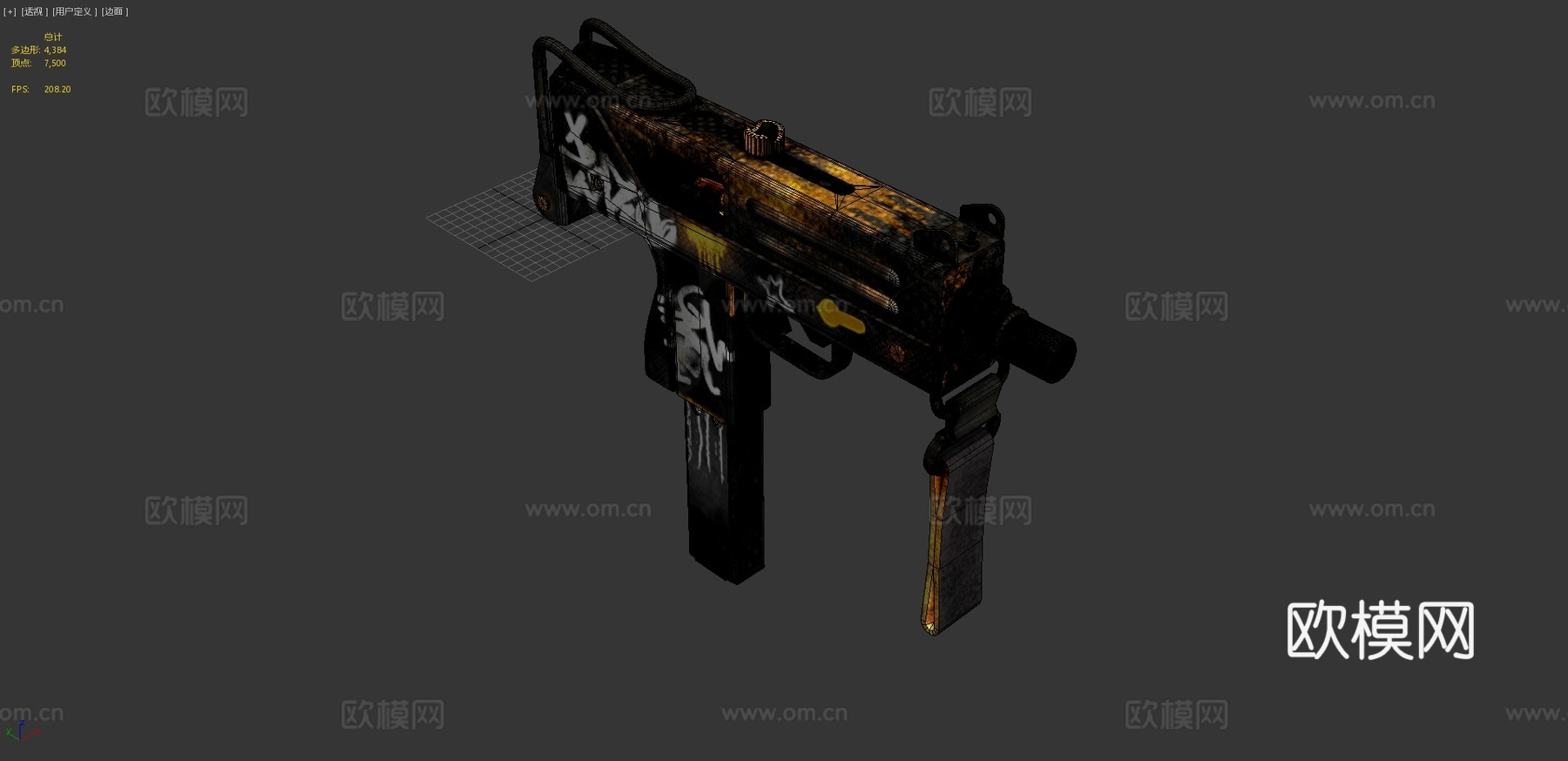 Mac-10叛乱黄金版3d模型