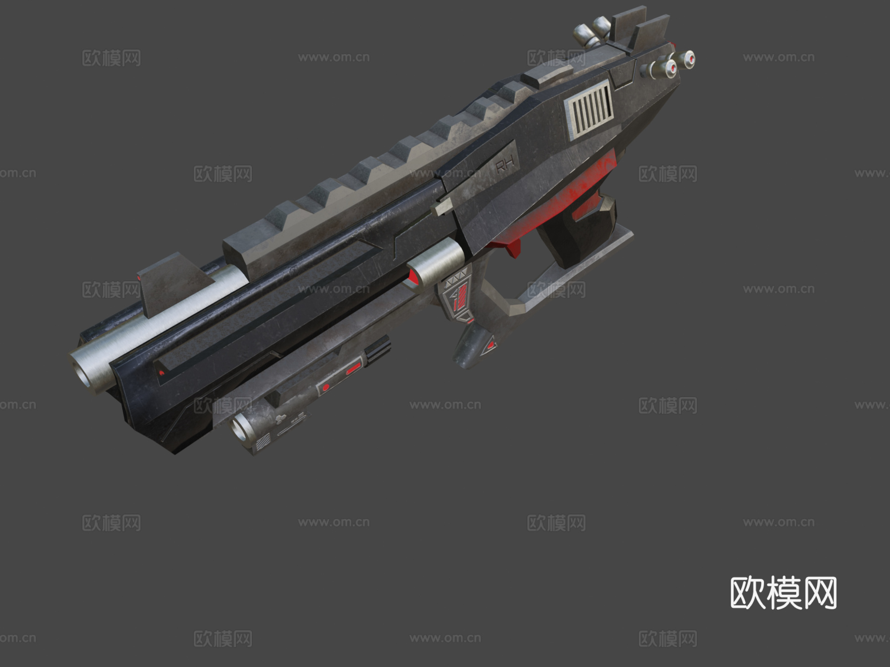 武器-红兜帽枪3d模型