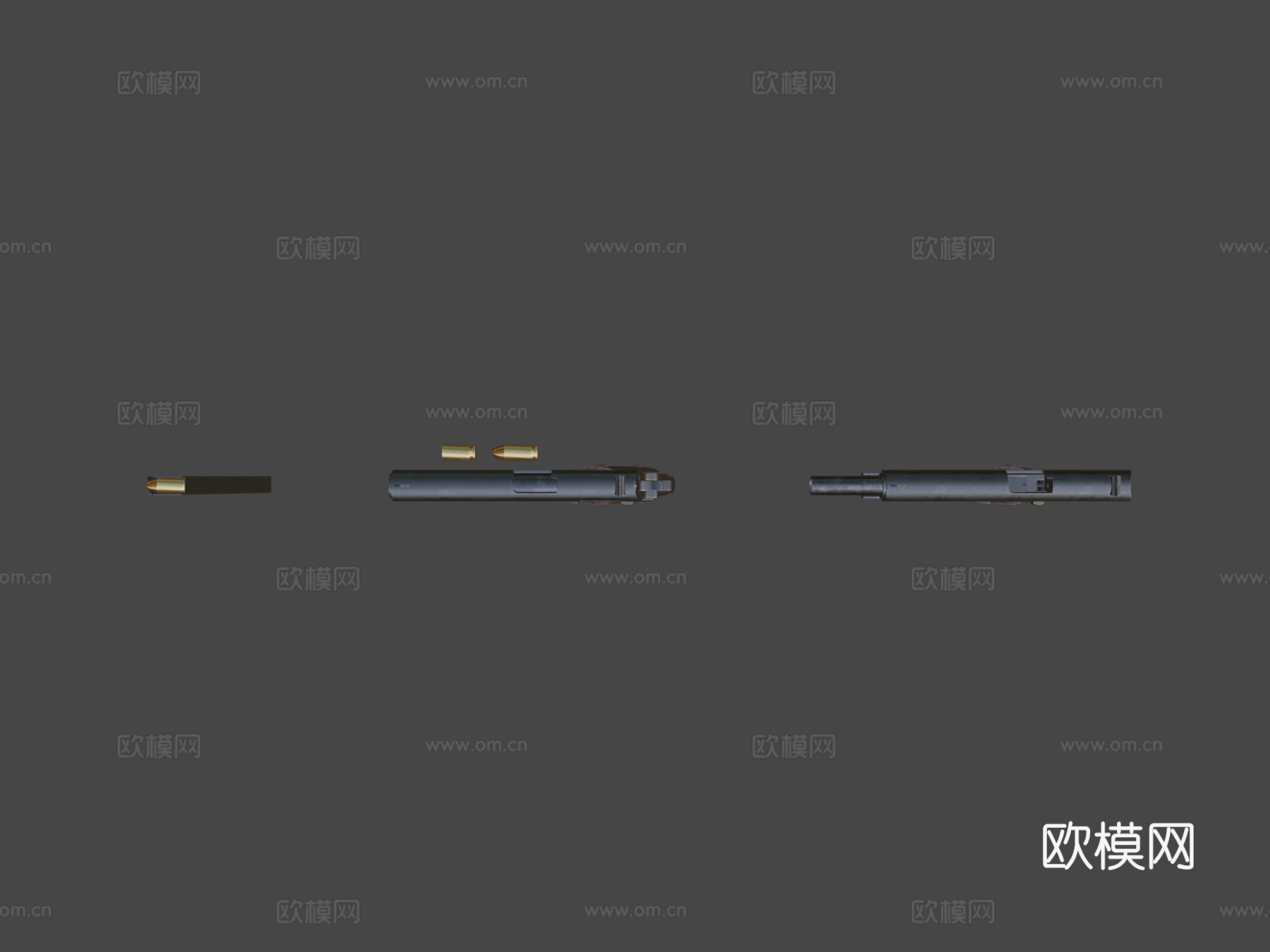 二战1911手枪3d模型