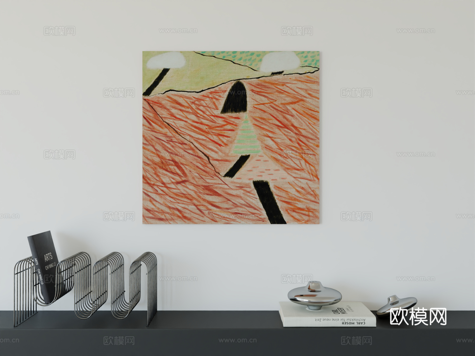 现代简约挂画包豪斯艺术挂画3d模型