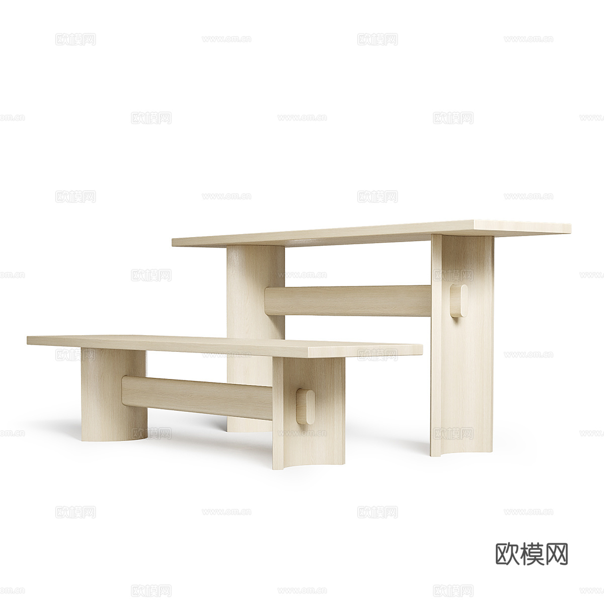 现代意式实木玄关柜 端景台3d模型