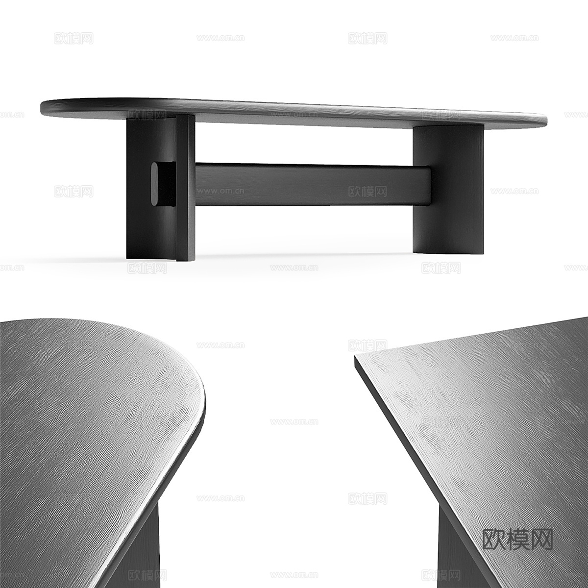 现代意式实木玄关柜 端景台3d模型