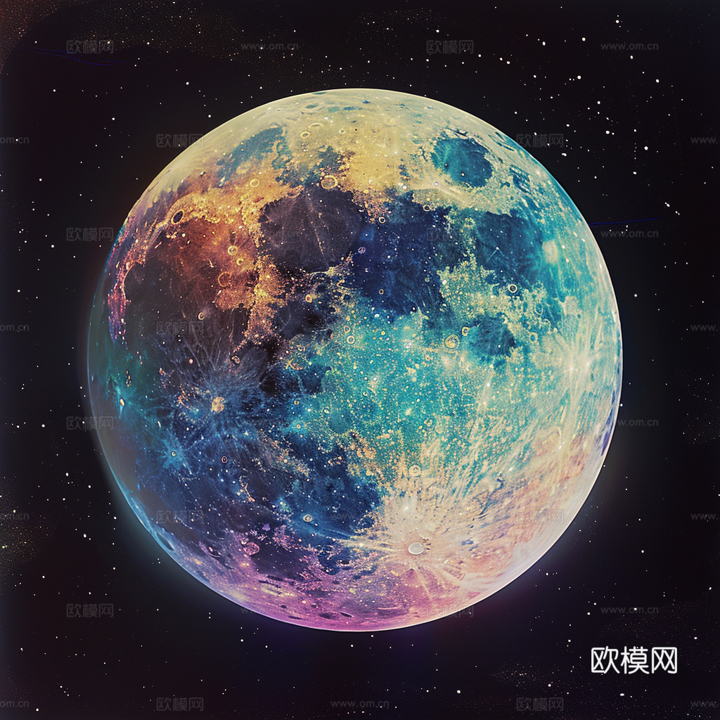 月球灯星球月亮陨石表表面