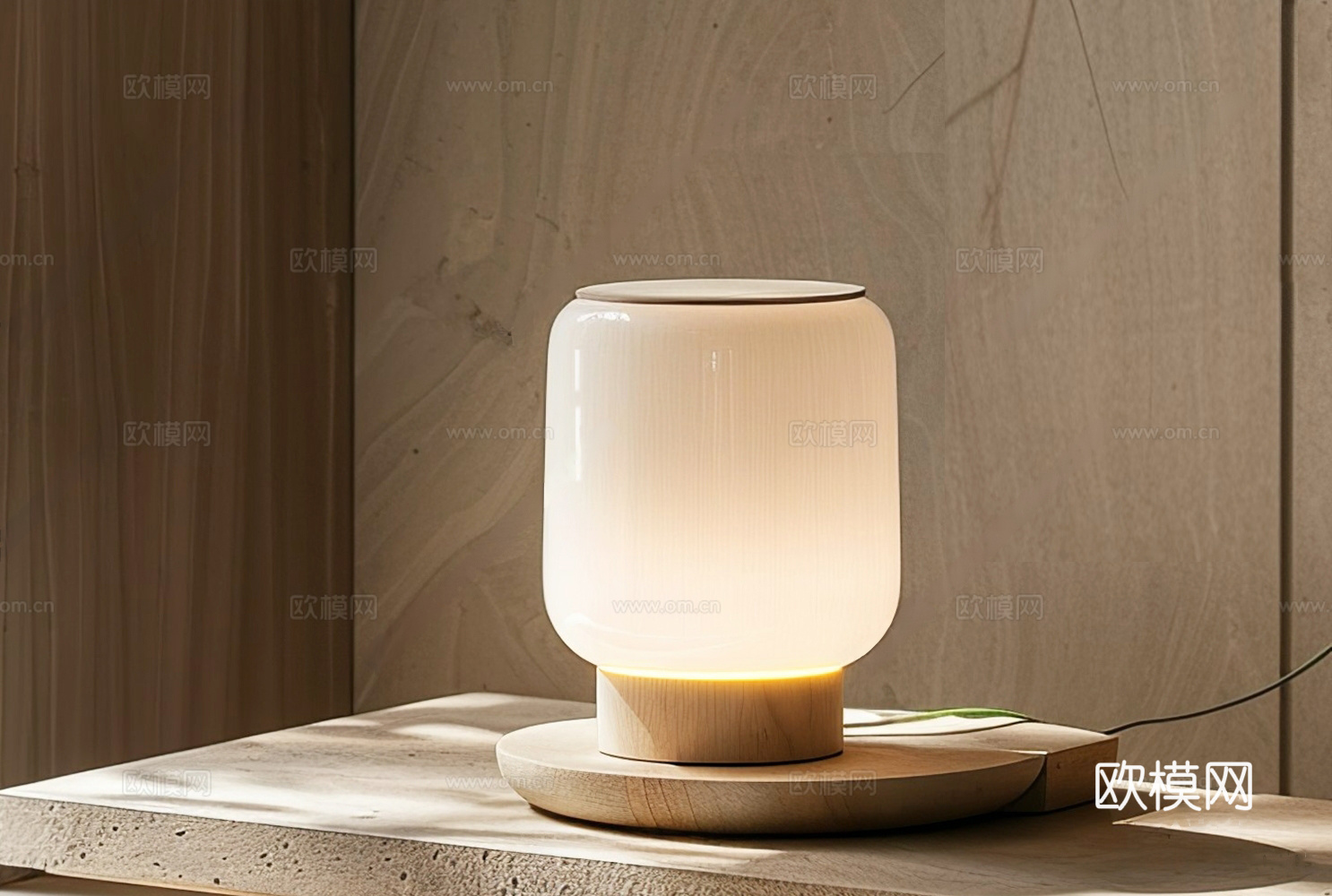 现代中古台灯 小玻璃台灯 侘寂台灯 灯笼 小台灯3d模型