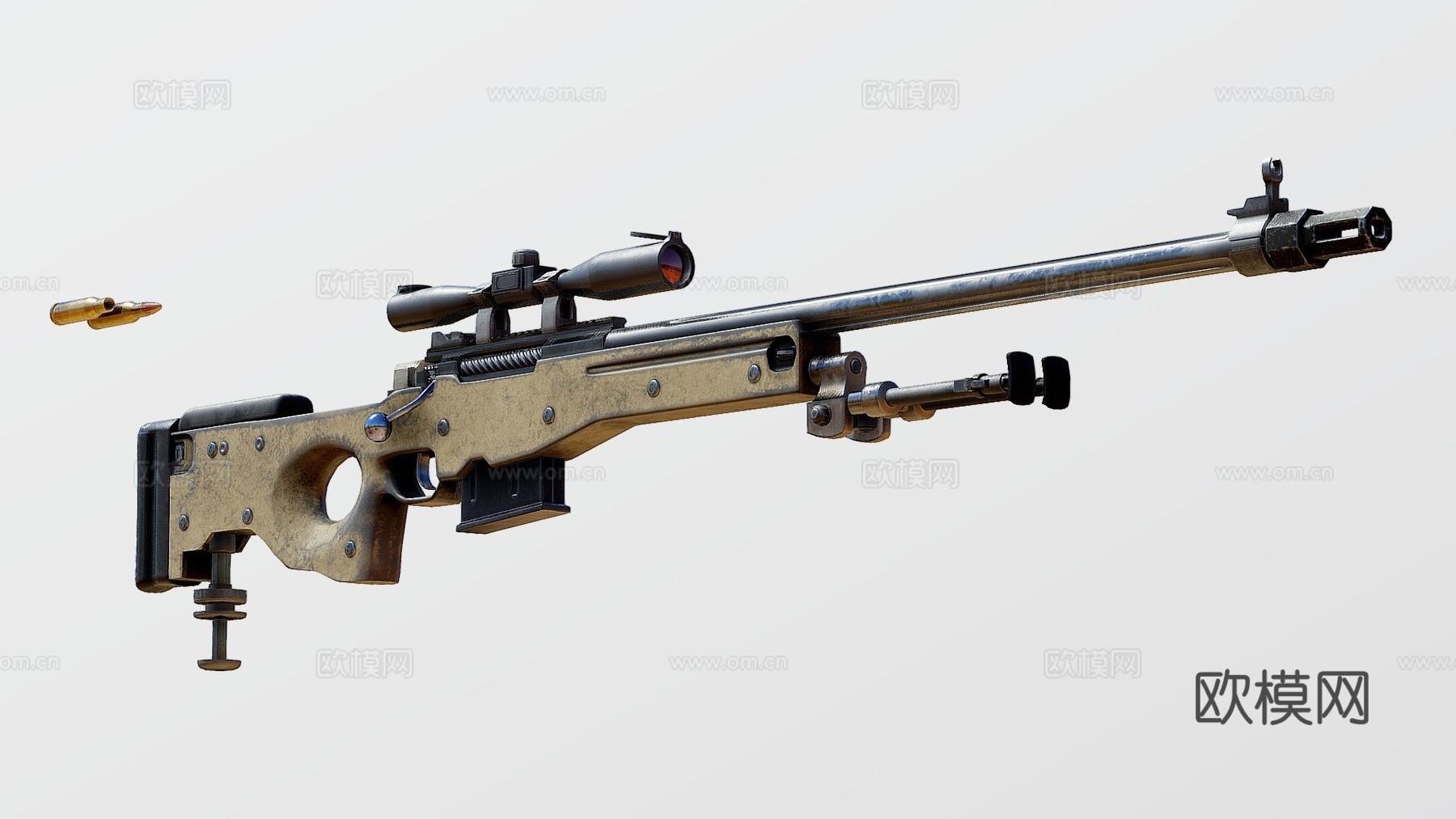 L96A1狙击枪3d模型