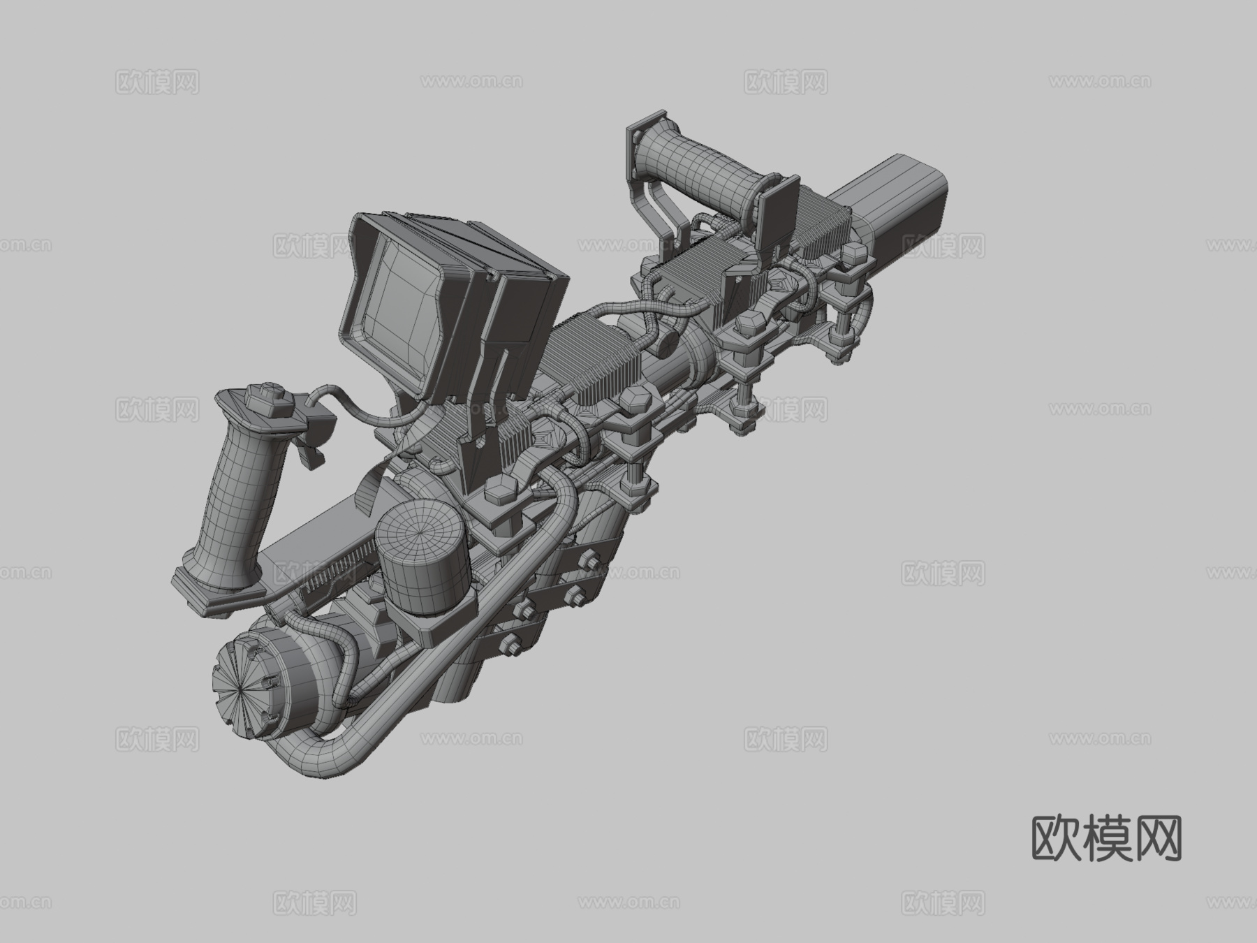 赛博废土高斯驱动器3d模型