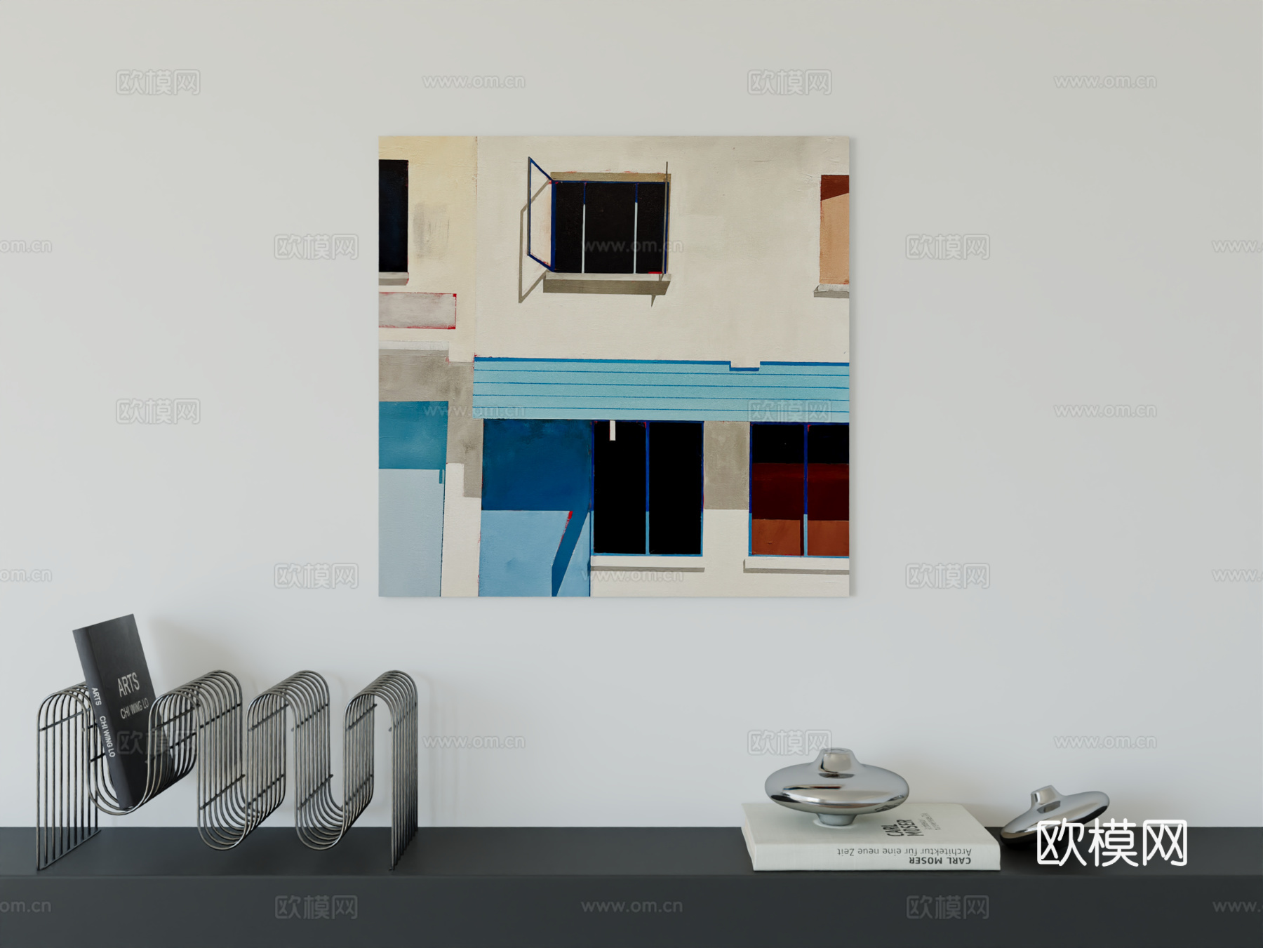 现代简约挂画包豪斯艺术挂画3d模型