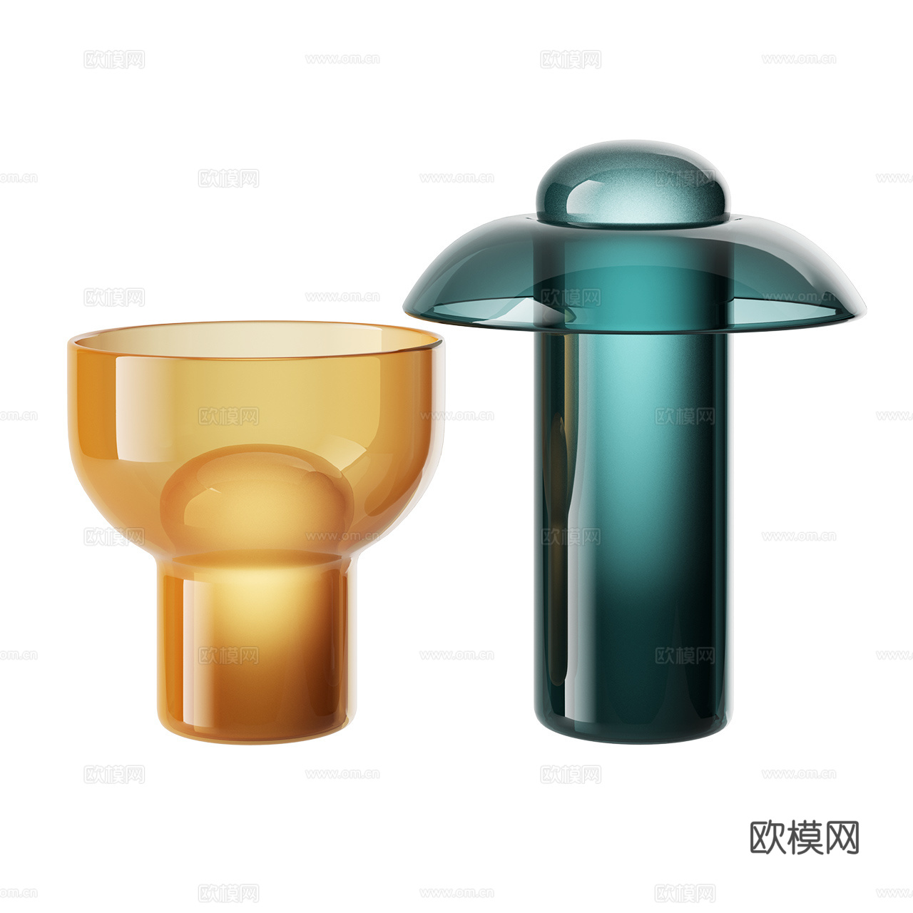 Rakumba 现代台灯 极简台灯 亚克力台灯 玻璃台灯3d模型