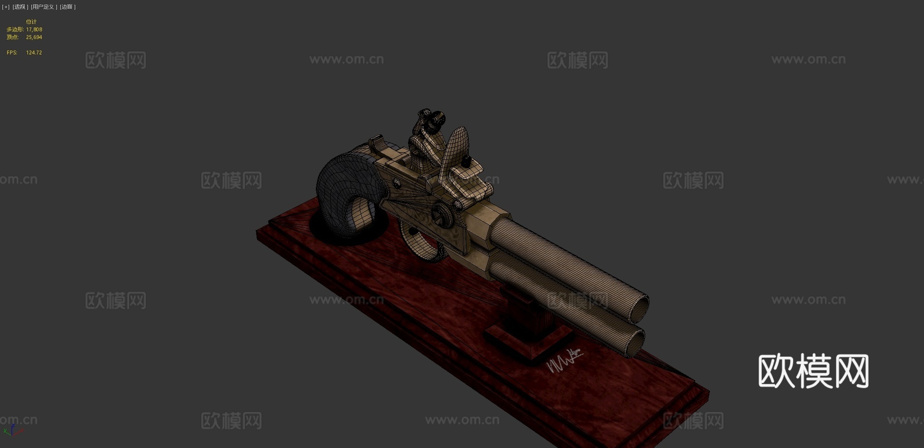 伦敦燧发手枪3d模型