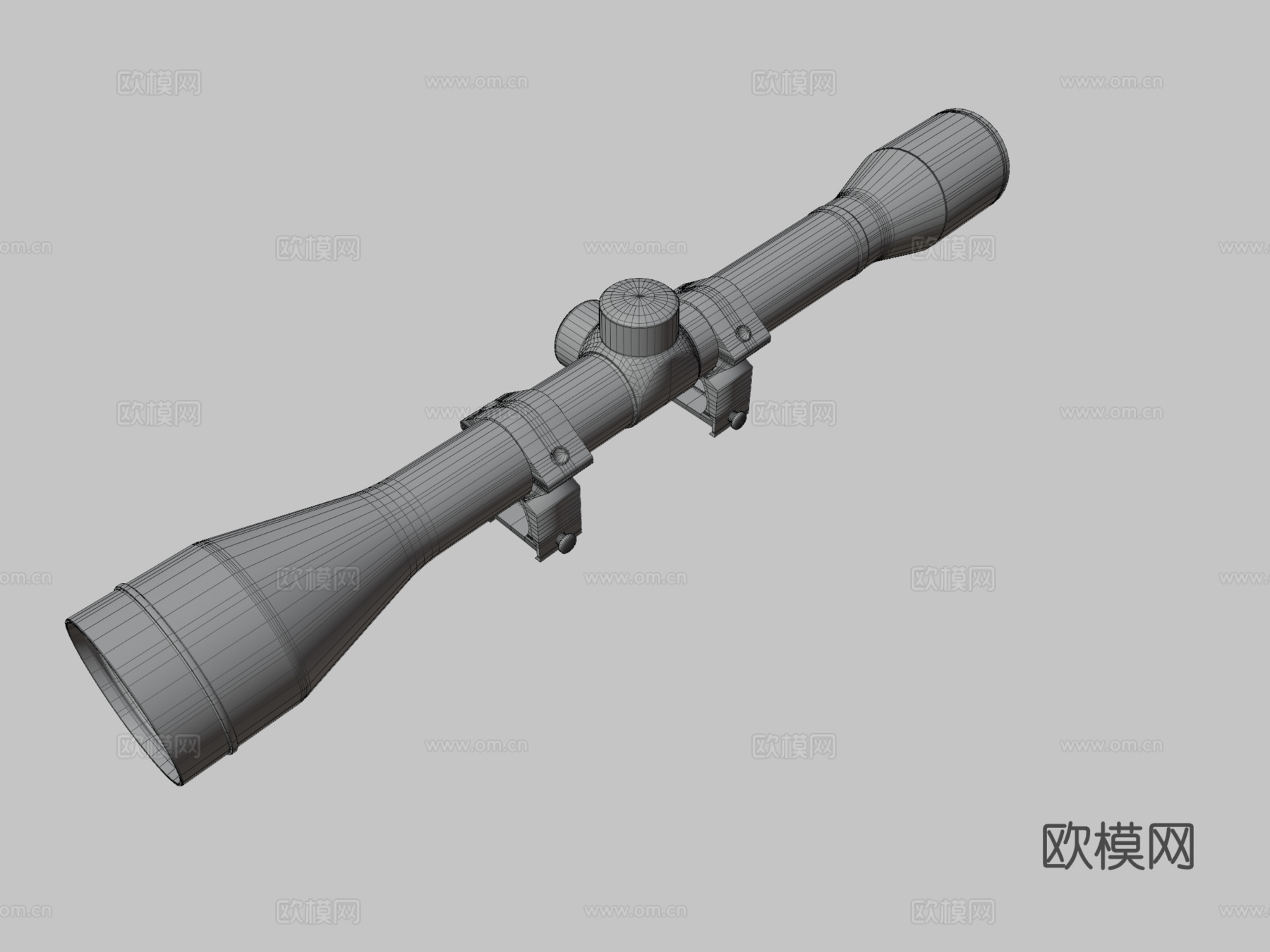 军用级瞄准镜3d模型