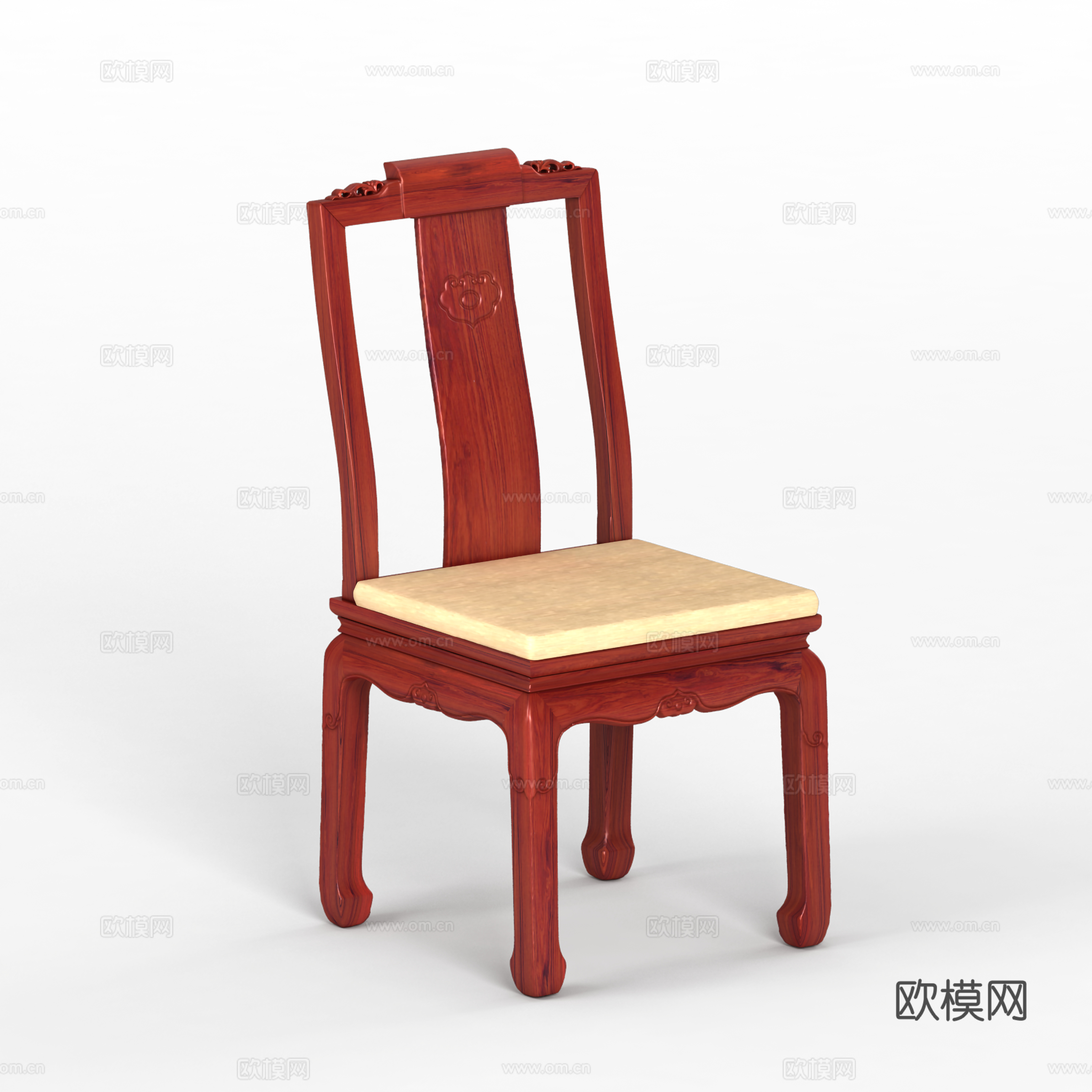 简欧餐椅 实木红木3d模型