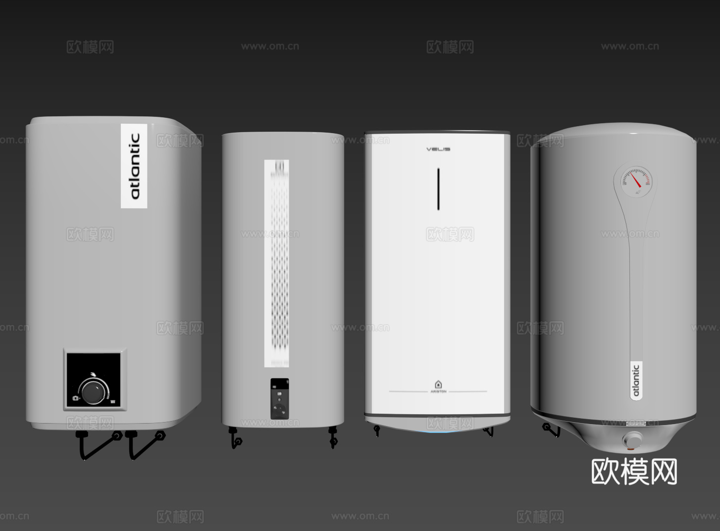 现代热水器 热水器组合su模型