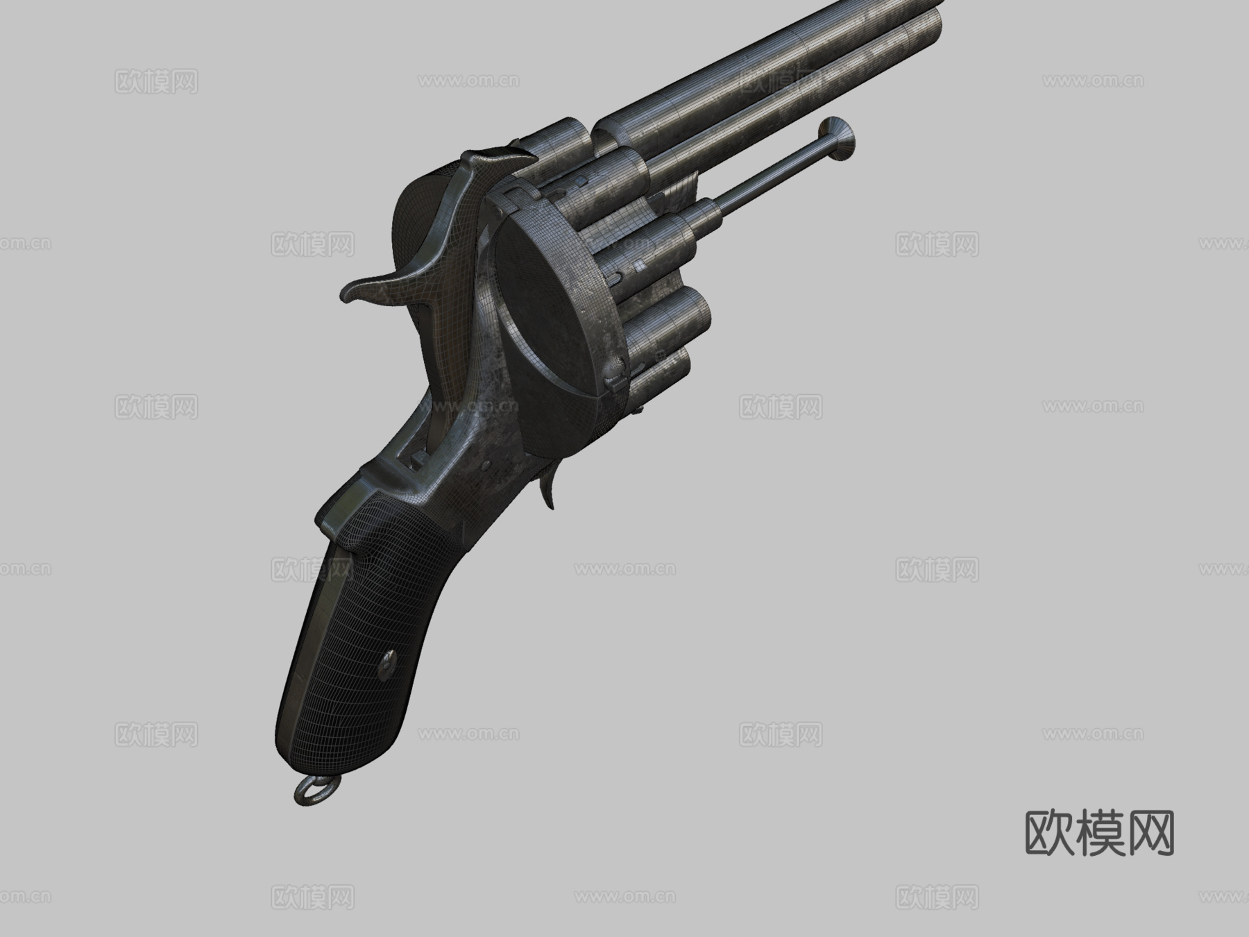 勒福舍左轮(20发双管)3d模型