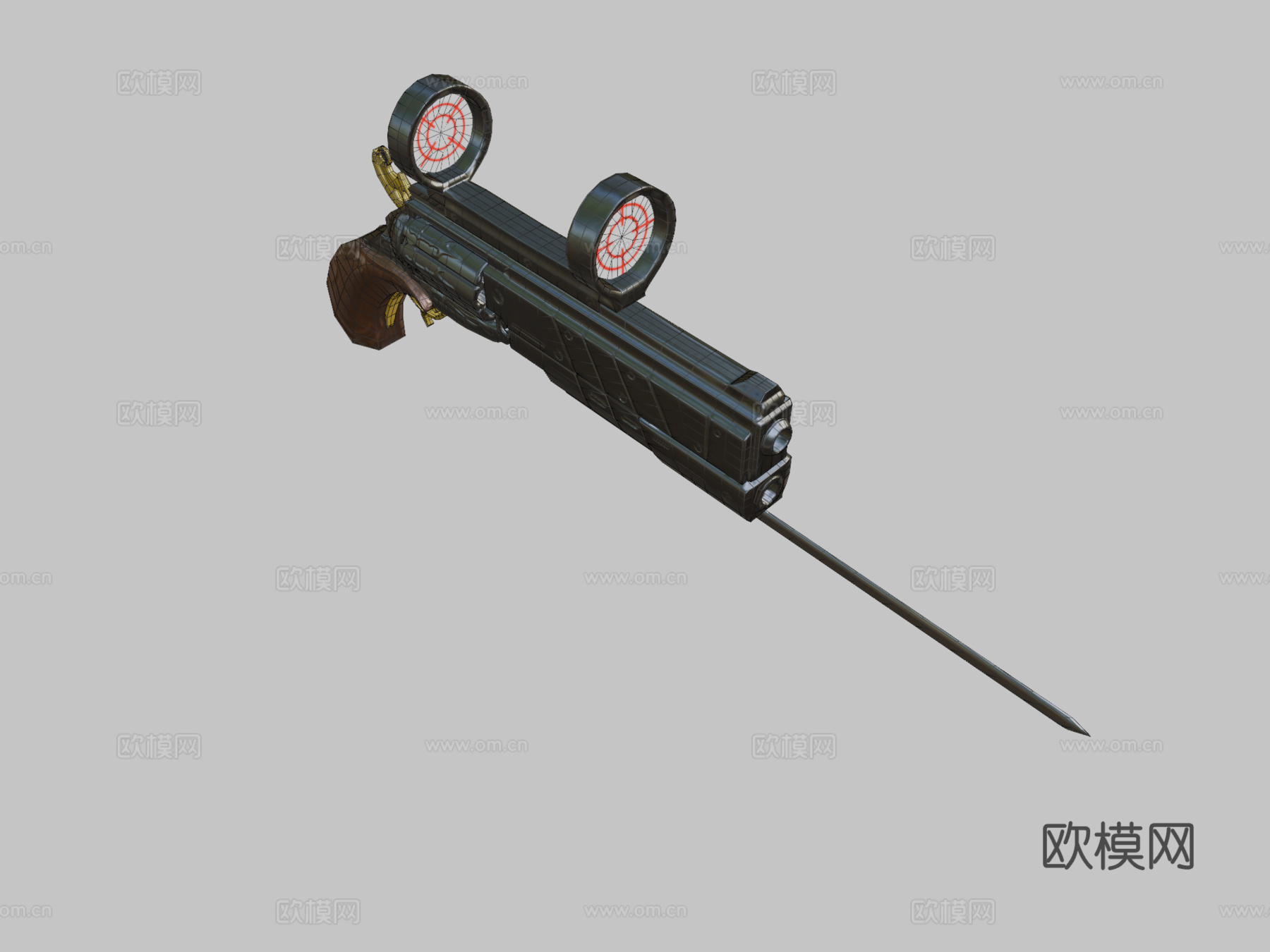 英雄武器科幻左轮3d模型