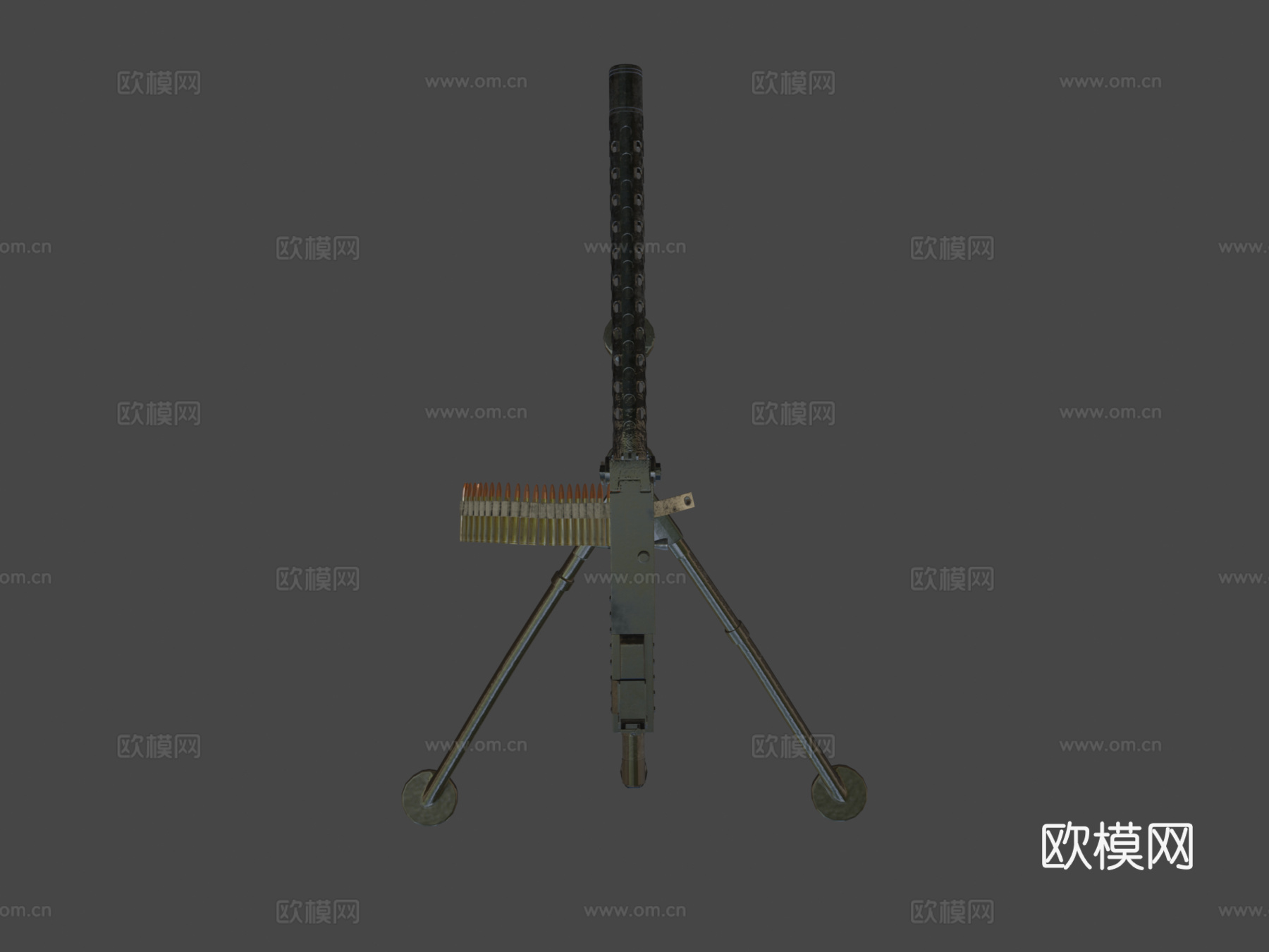 勃朗宁M1919机枪3d模型