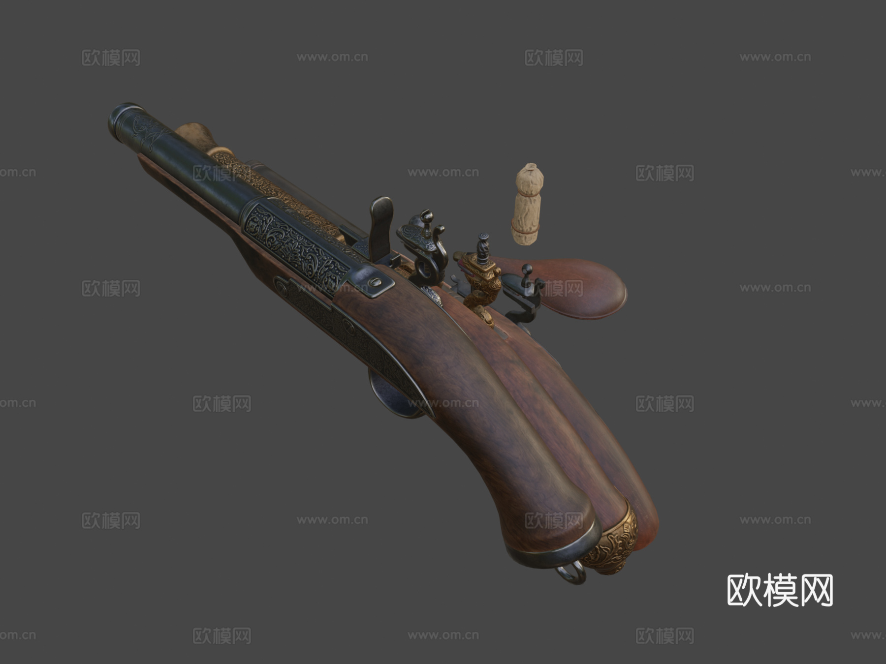 燧发手枪3d模型