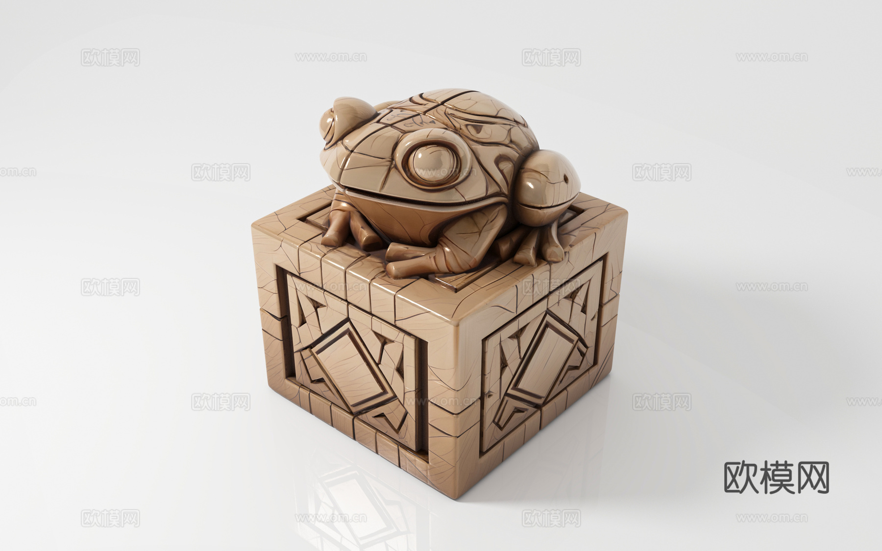 青蛙蟾蜍卡通动物 木雕雕刻 石雕雕像 图腾印章 立体图腾 玛3d模型