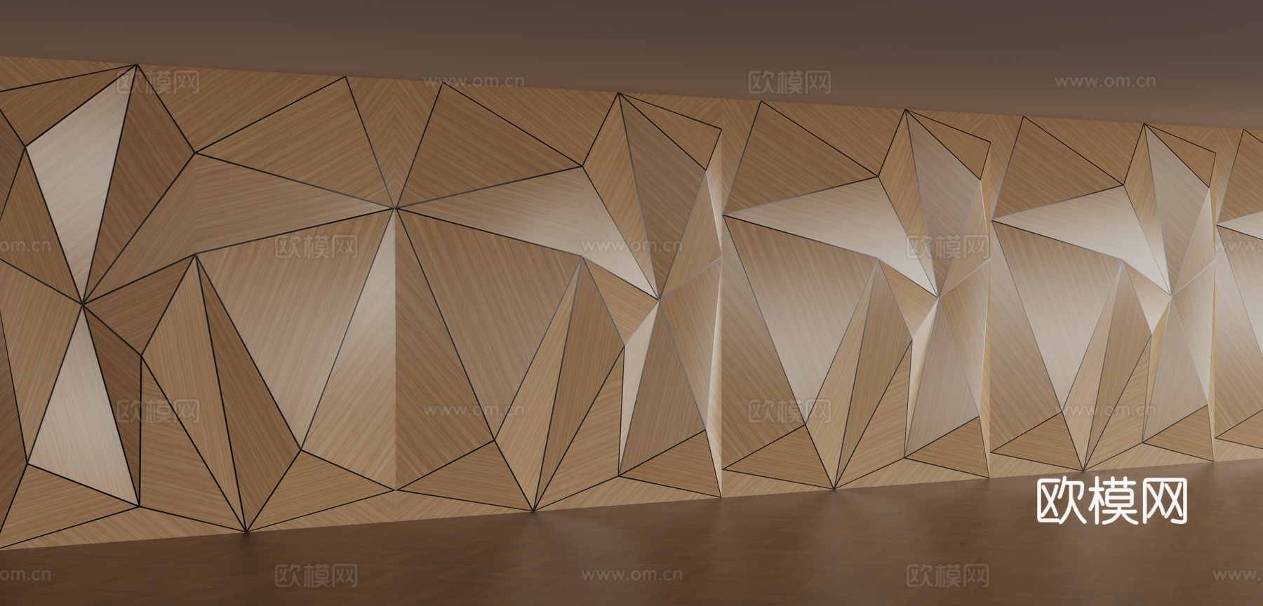 现代异形背景造型墙面3d模型