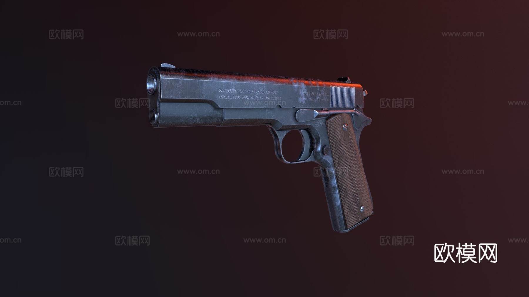 柯尔特M19113d模型