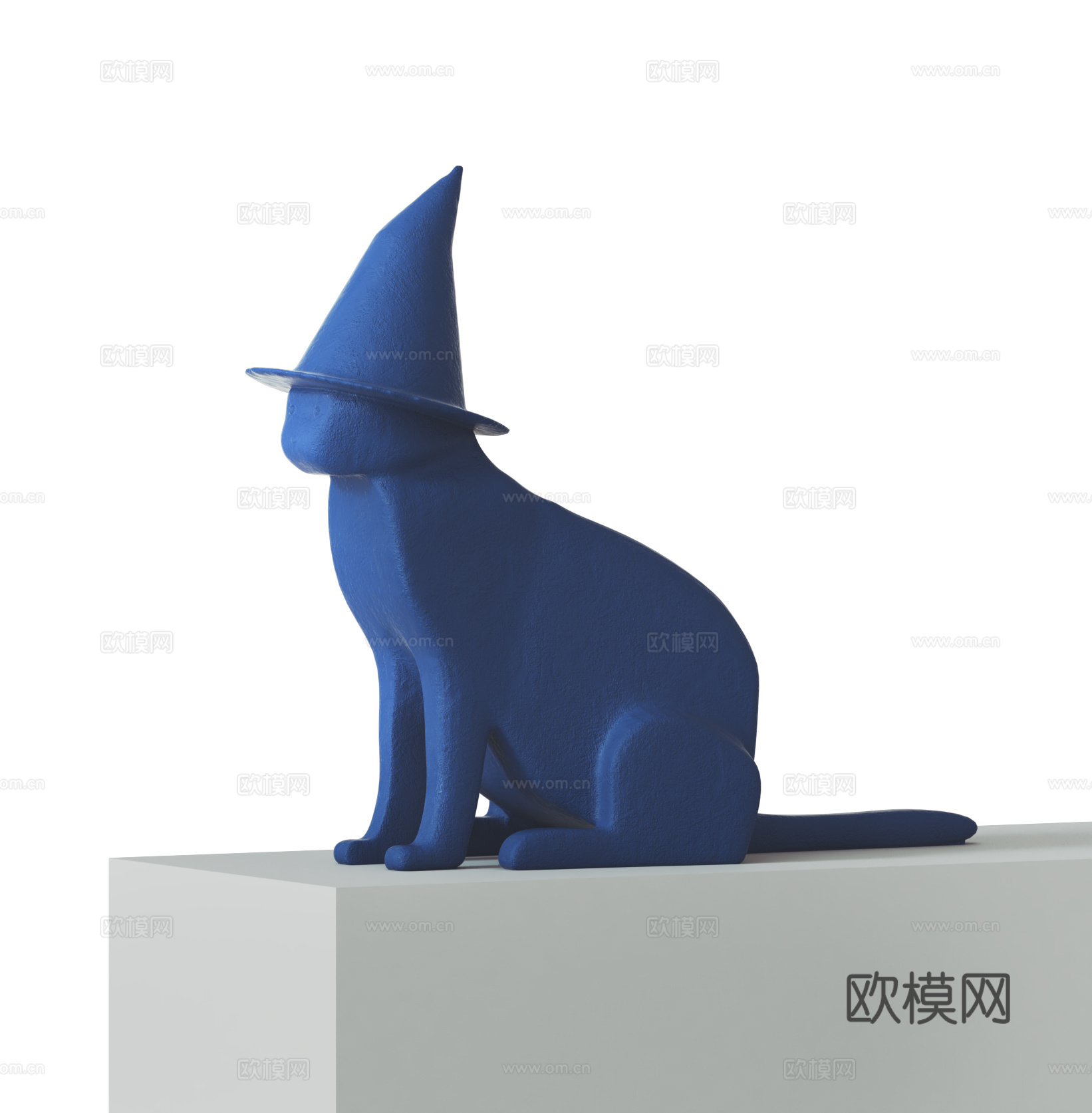 现代猫雕塑3d模型