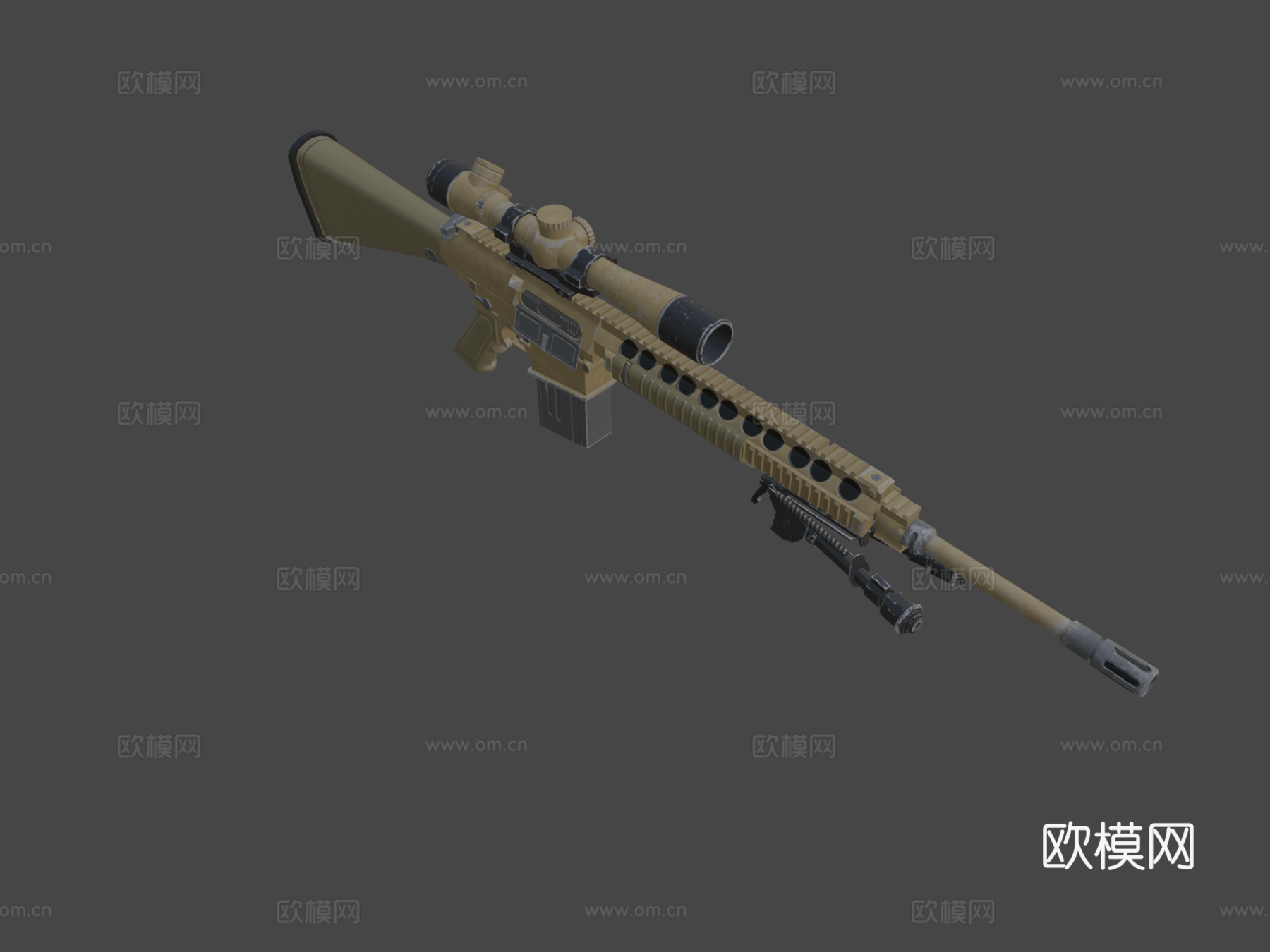 M110狙击枪3d模型