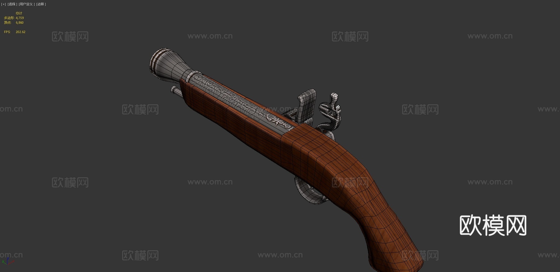 燧发手枪3d模型