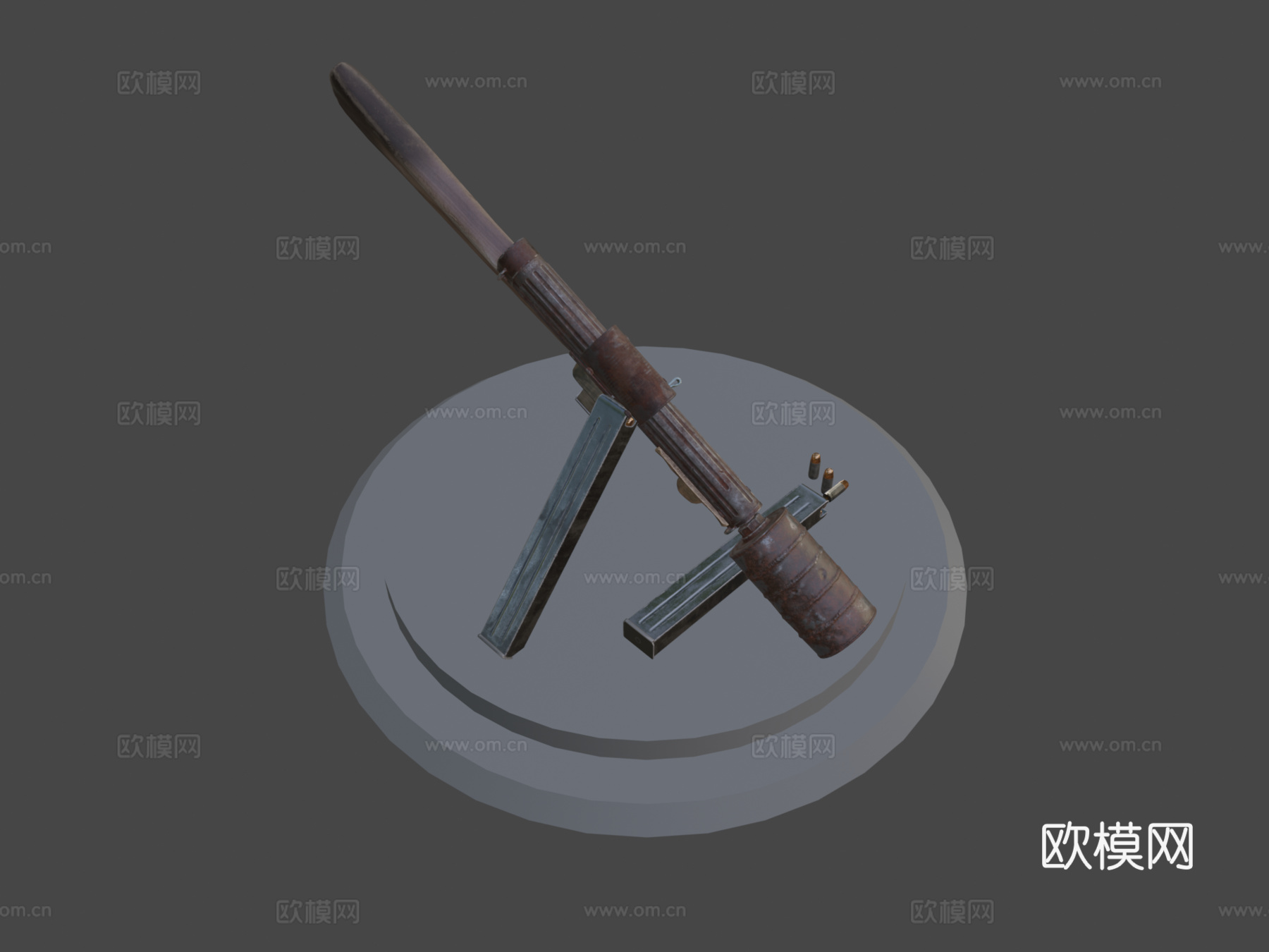 后启示录冲锋手枪3d模型