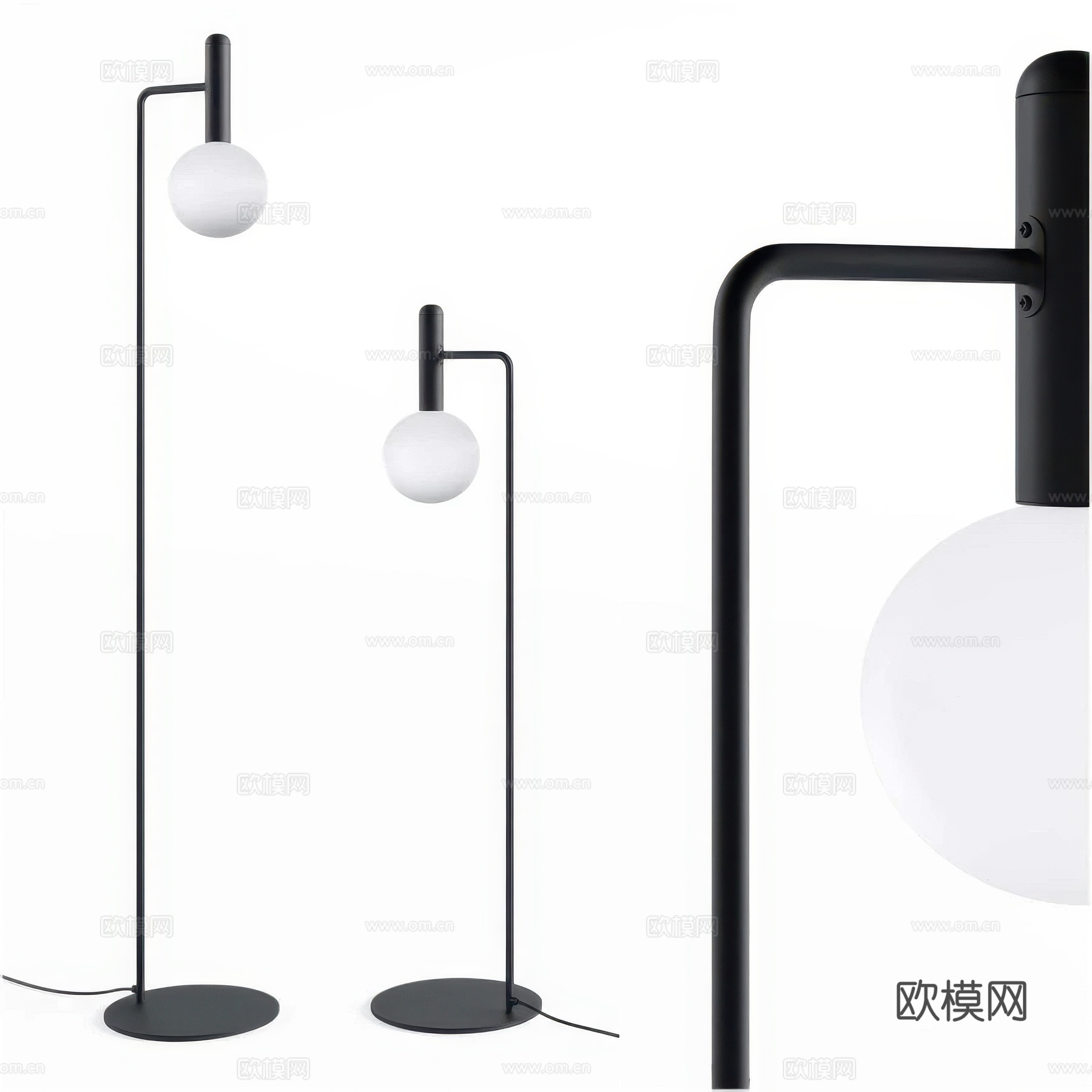 现代极简落地灯3d模型