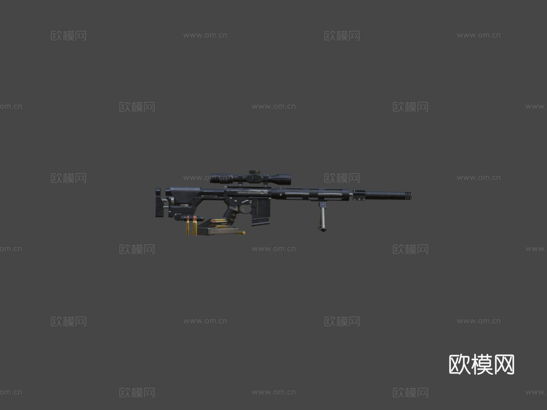 AR-15狙击步枪3d模型