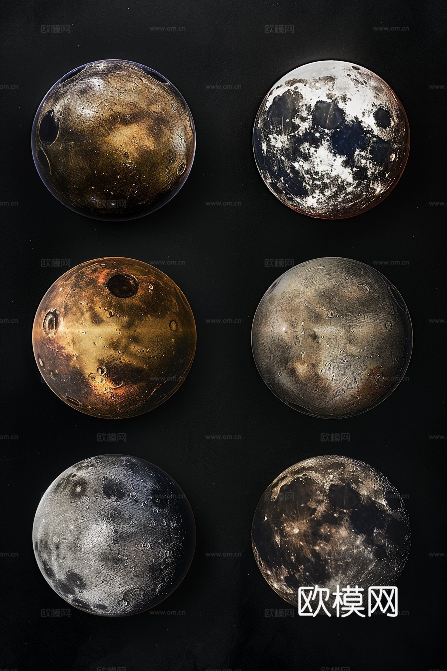 月球灯星球月亮陨石表表面