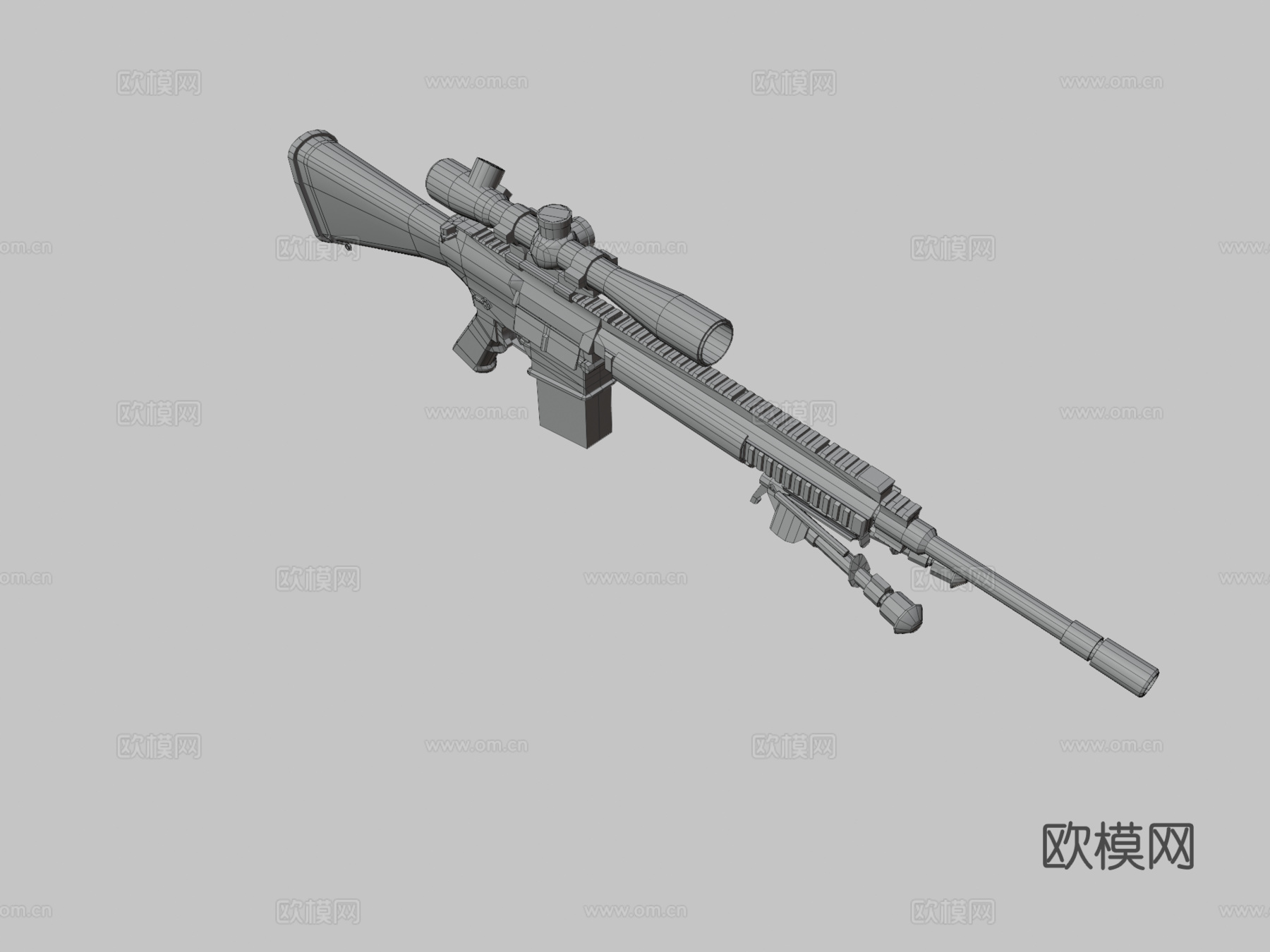 M110狙击枪3d模型