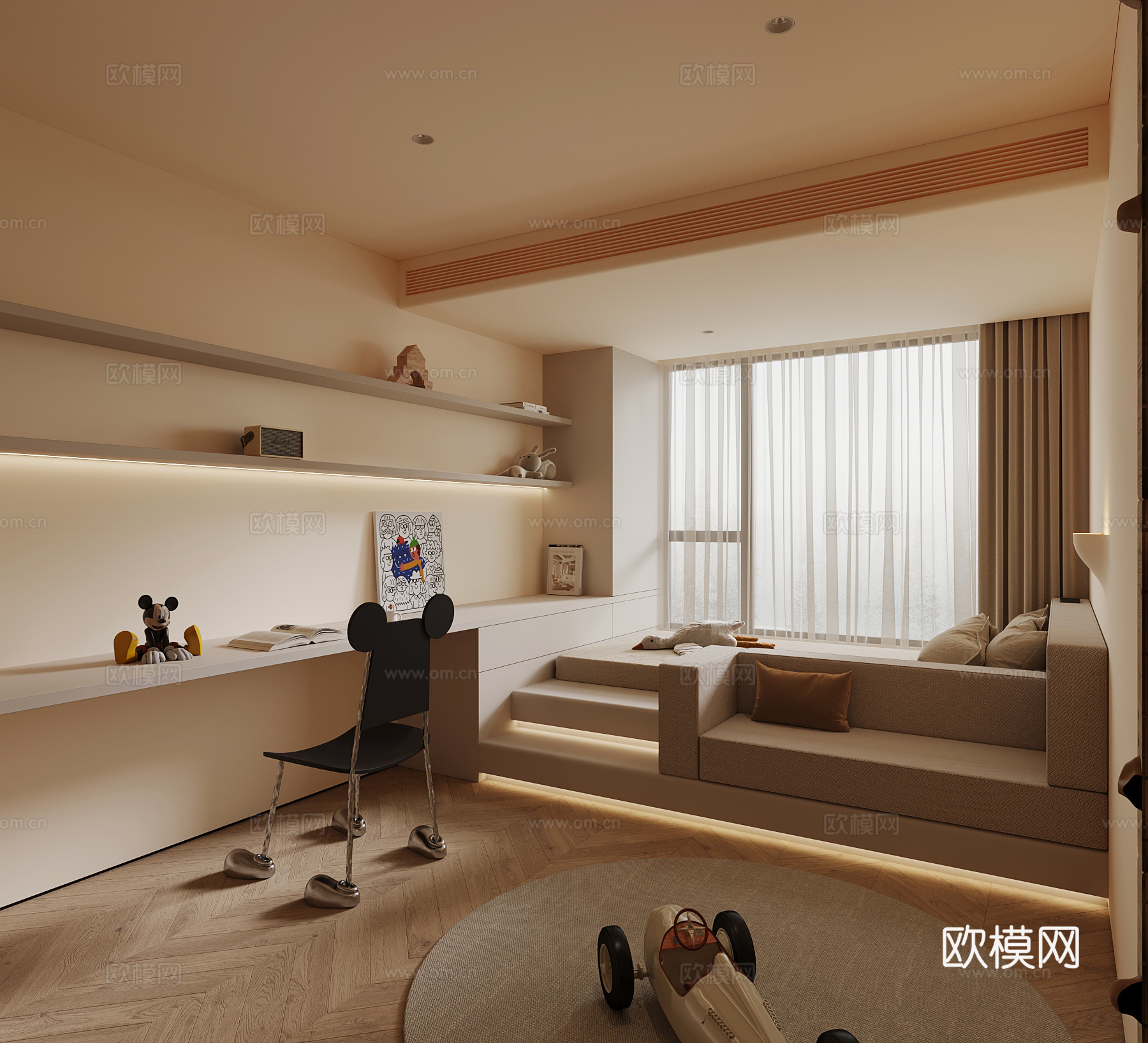 榻榻米卧室 书房3d模型