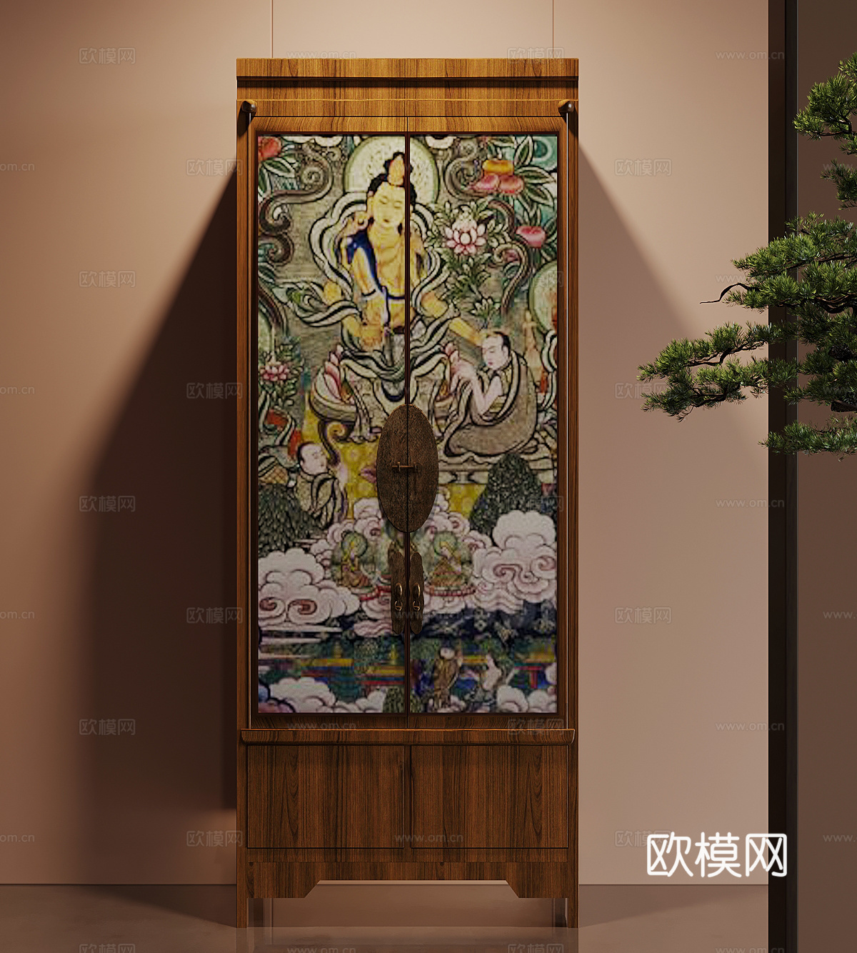 玄关柜 新中式玄关柜3d模型