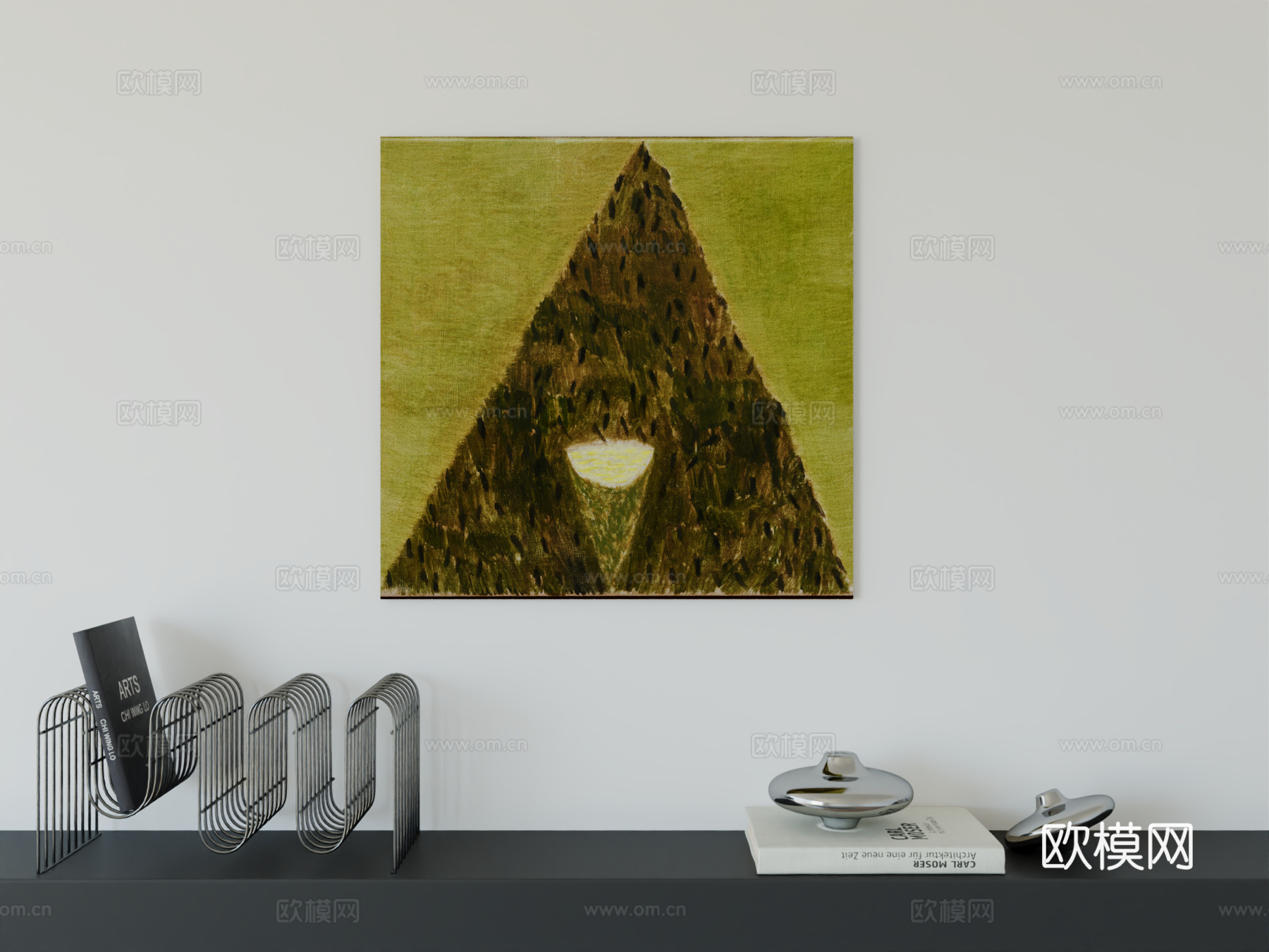 现代简约挂画包豪斯艺术挂画3d模型