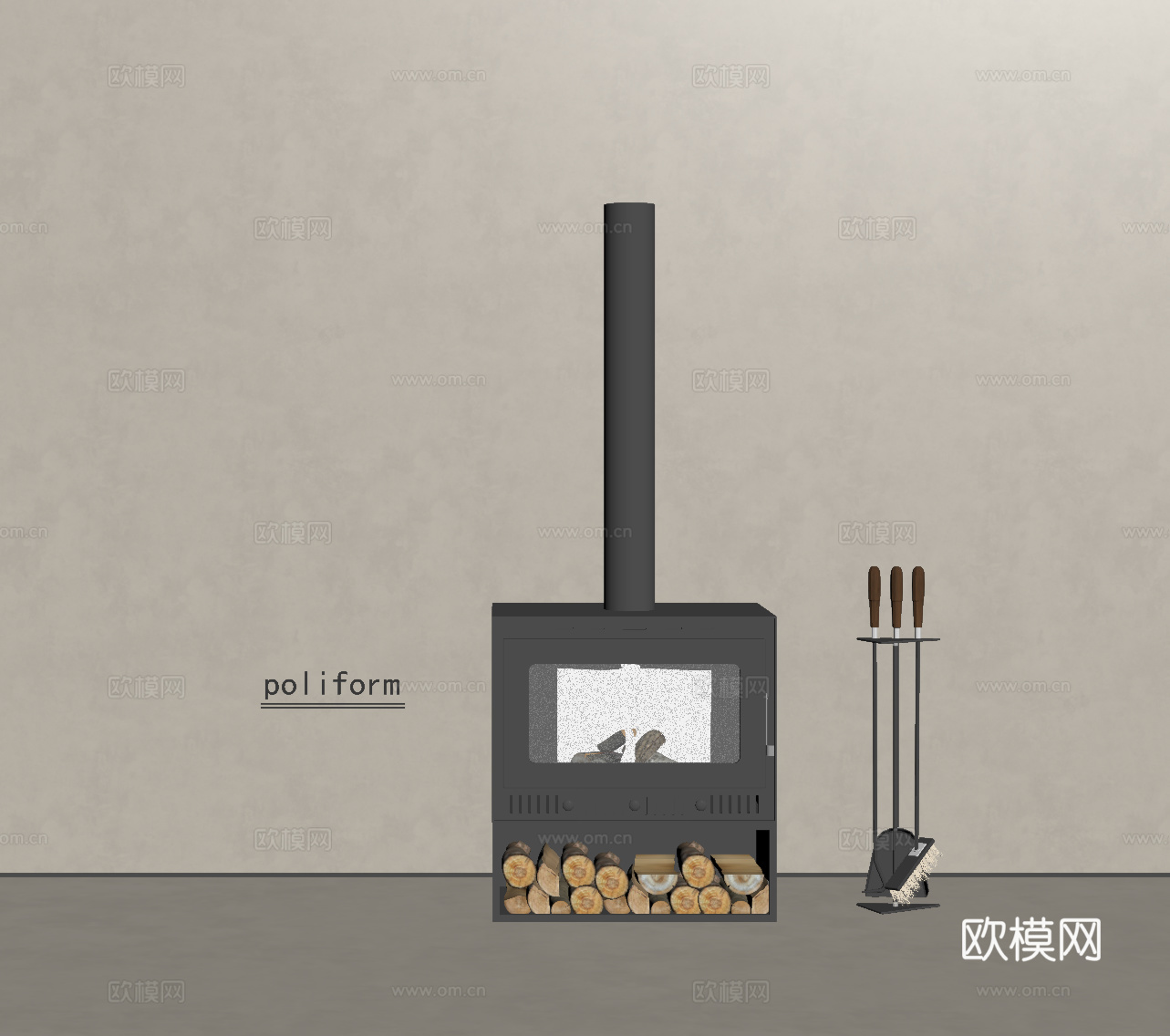 壁炉 火炉su模型